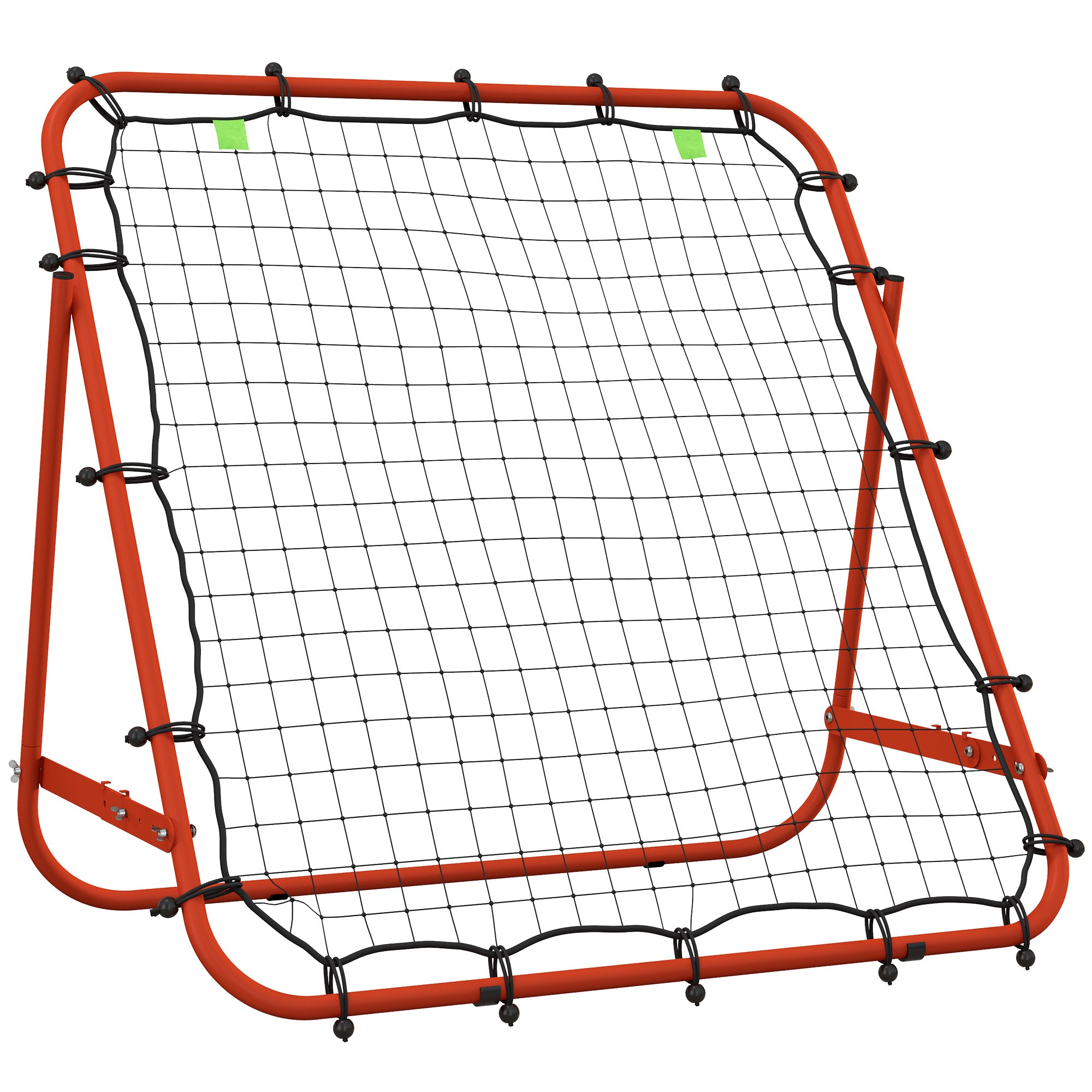 HOMCOM Adjustable Rebounder Net Kickback Target Goal for Teens Adults Training, Red - North Peak Garden Furniture