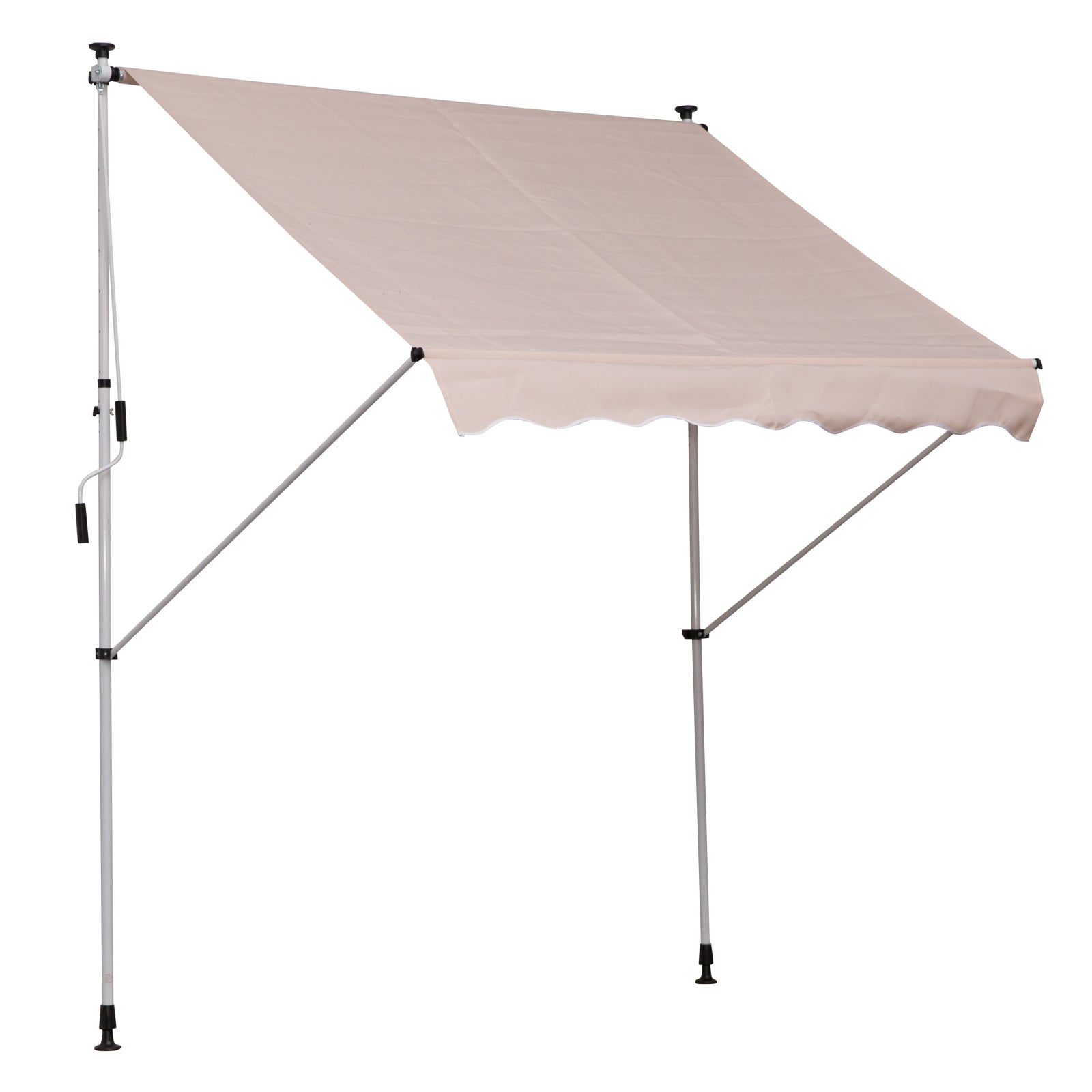 Outsunny 2x1.5m Adjustable Outdoor Aluminium Frame Awning Beige - North Peak Garden Furniture