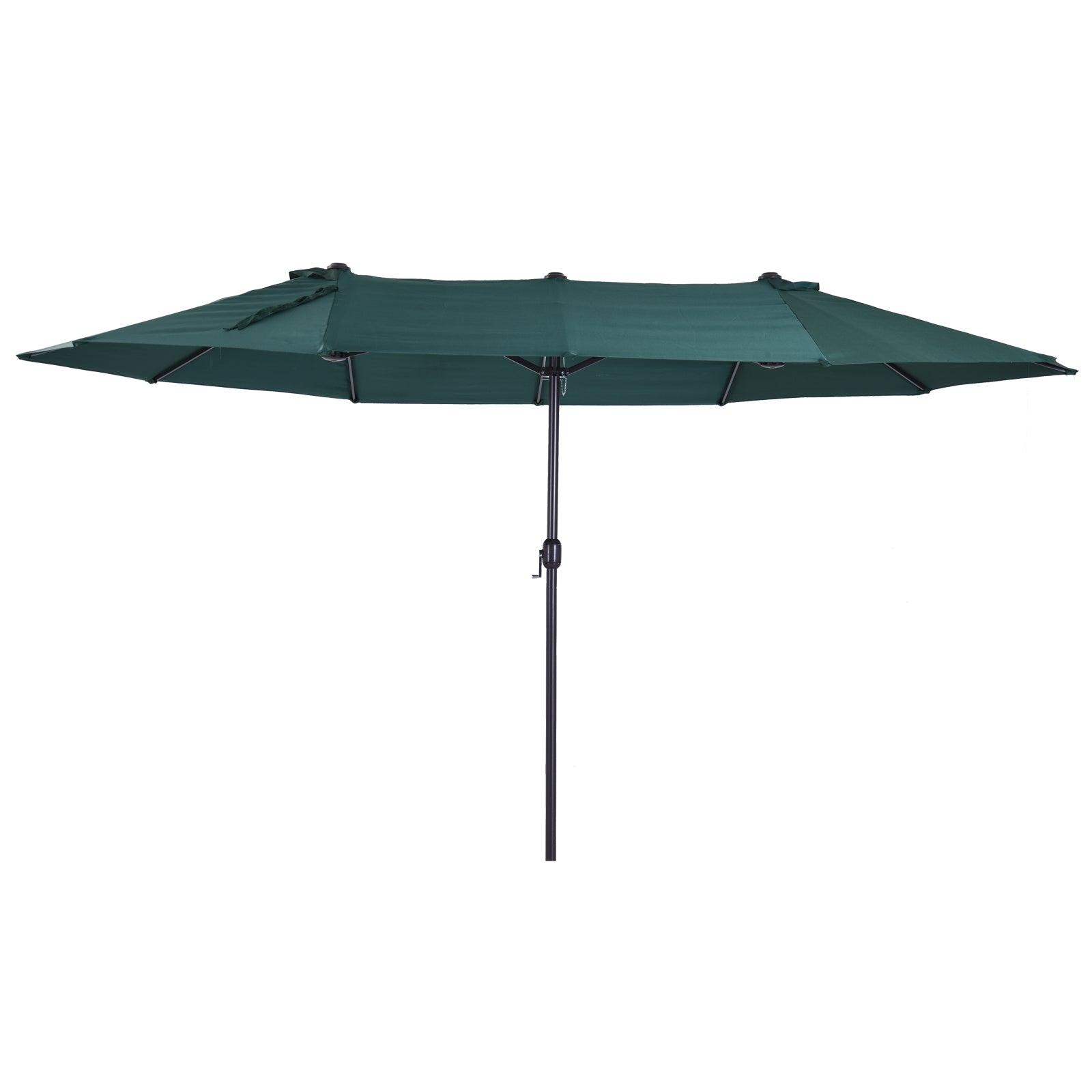 Outsunny 4.6m Garden Parasol Double-Sided Sun Umbrella Patio Market Shelter Canopy Shade Outdoor Green - North Peak Garden Furniture