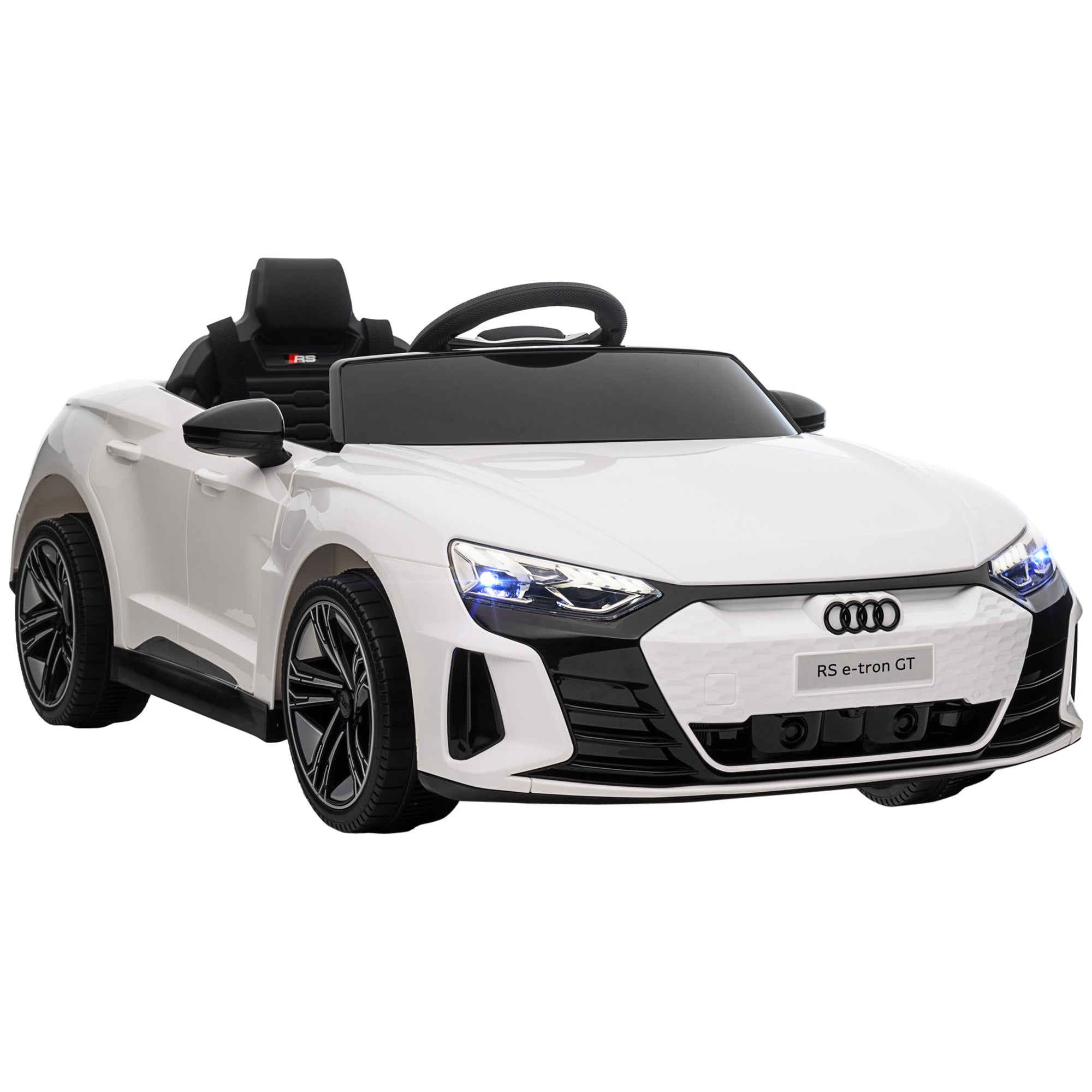 HOMCOM Audi Licensed 12V Kids Electric Ride-On, with Remote Control, Suspension System, Lights, Music, Motor - White - North Peak Garden Furniture