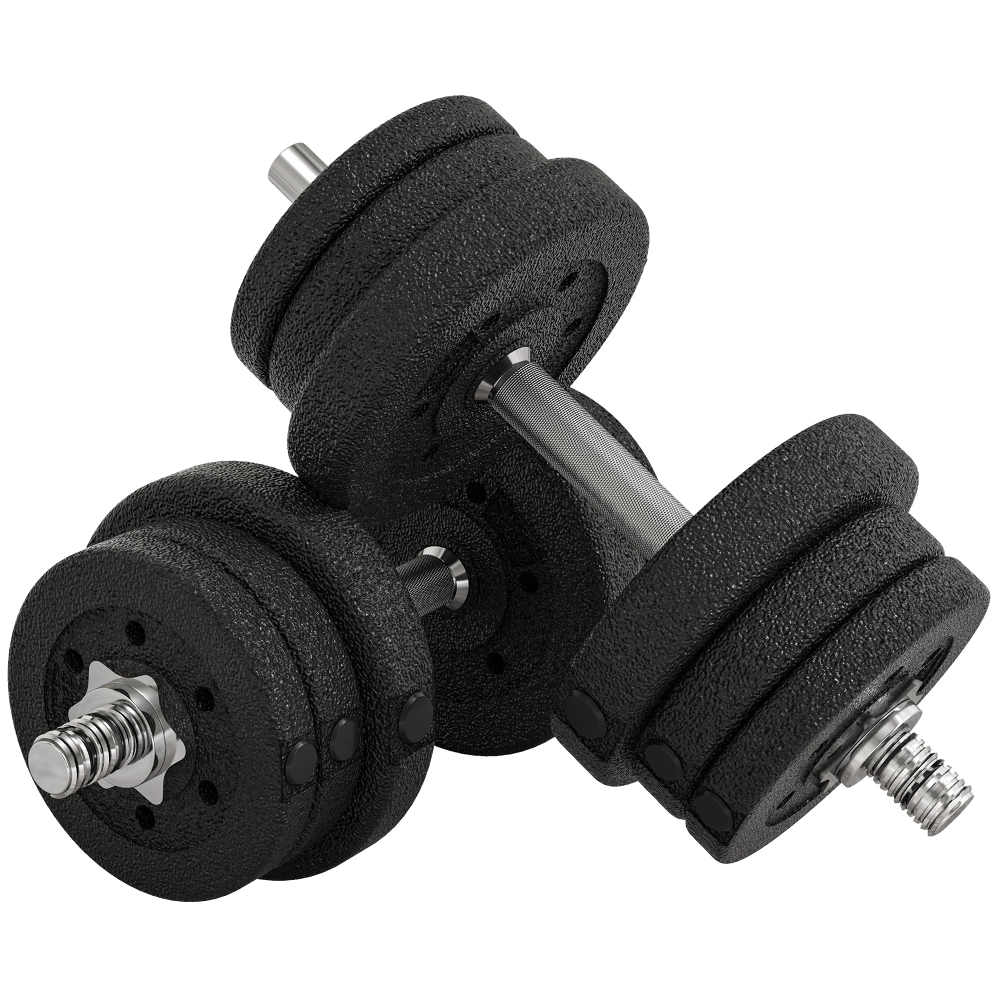 HOMCOM 25KG Adjustable Weights Dumbbells Set, Dumbbell Hand Weights for Home Office Gym Body Fitness Lifting Training, Black - North Peak Garden Furniture