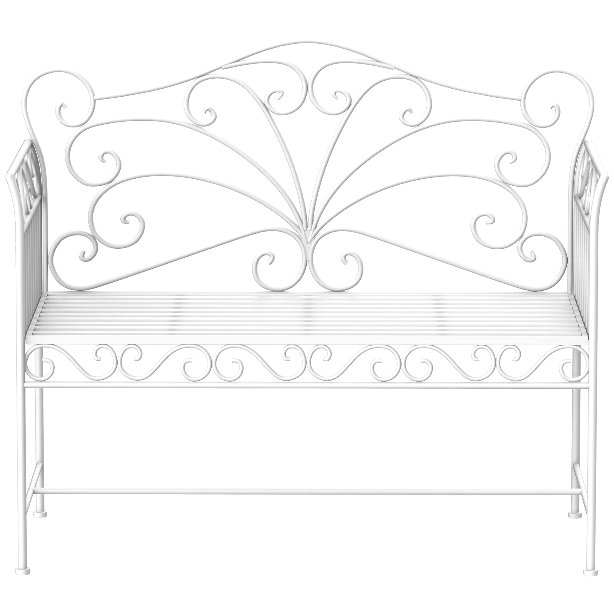 Outsunny Heavy-Duty Garden Bench-White - North Peak Garden Furniture