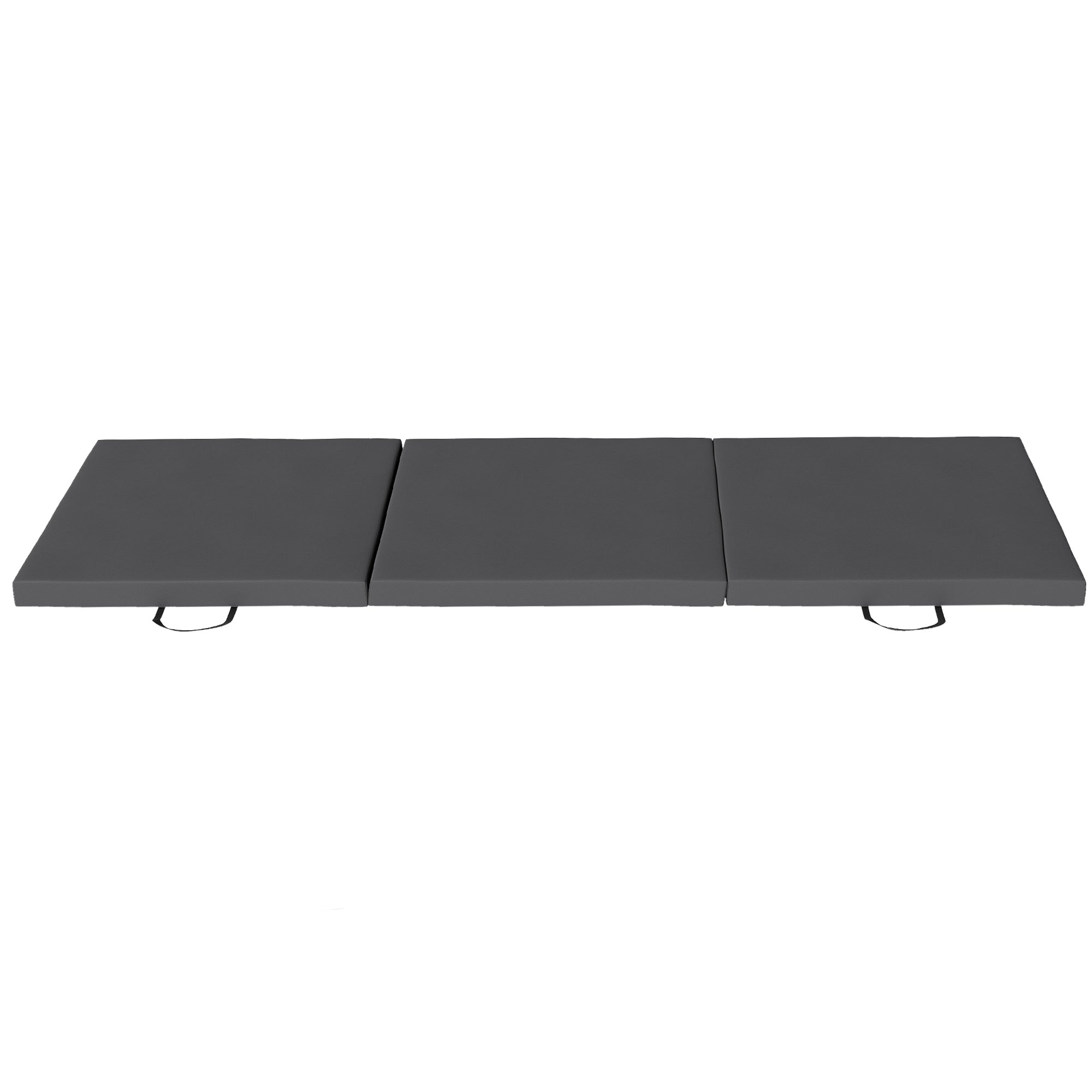 HOMCOM Gymnastics Mat, Tri-Fold Crash Exercise Pad, 6FT 2" Thick Foldable Workout Mat with Handles for Home Training, Grey