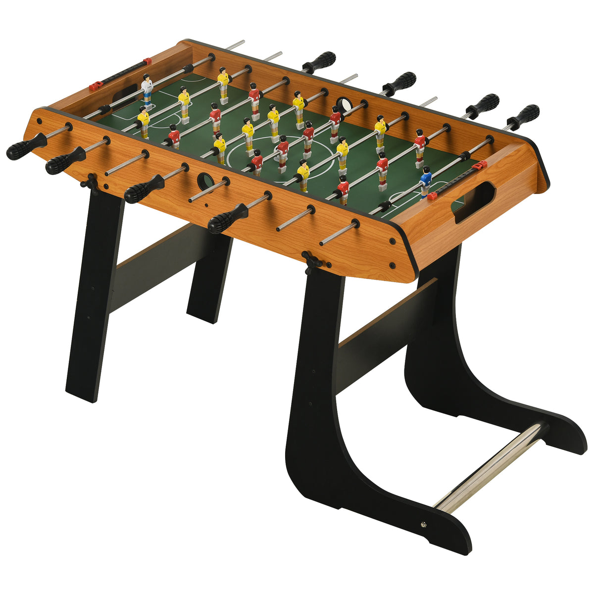 HOMCOM Folding Football Gaming Table Mini Foosball Soccer Table for Family Fun Indoor Play Sports