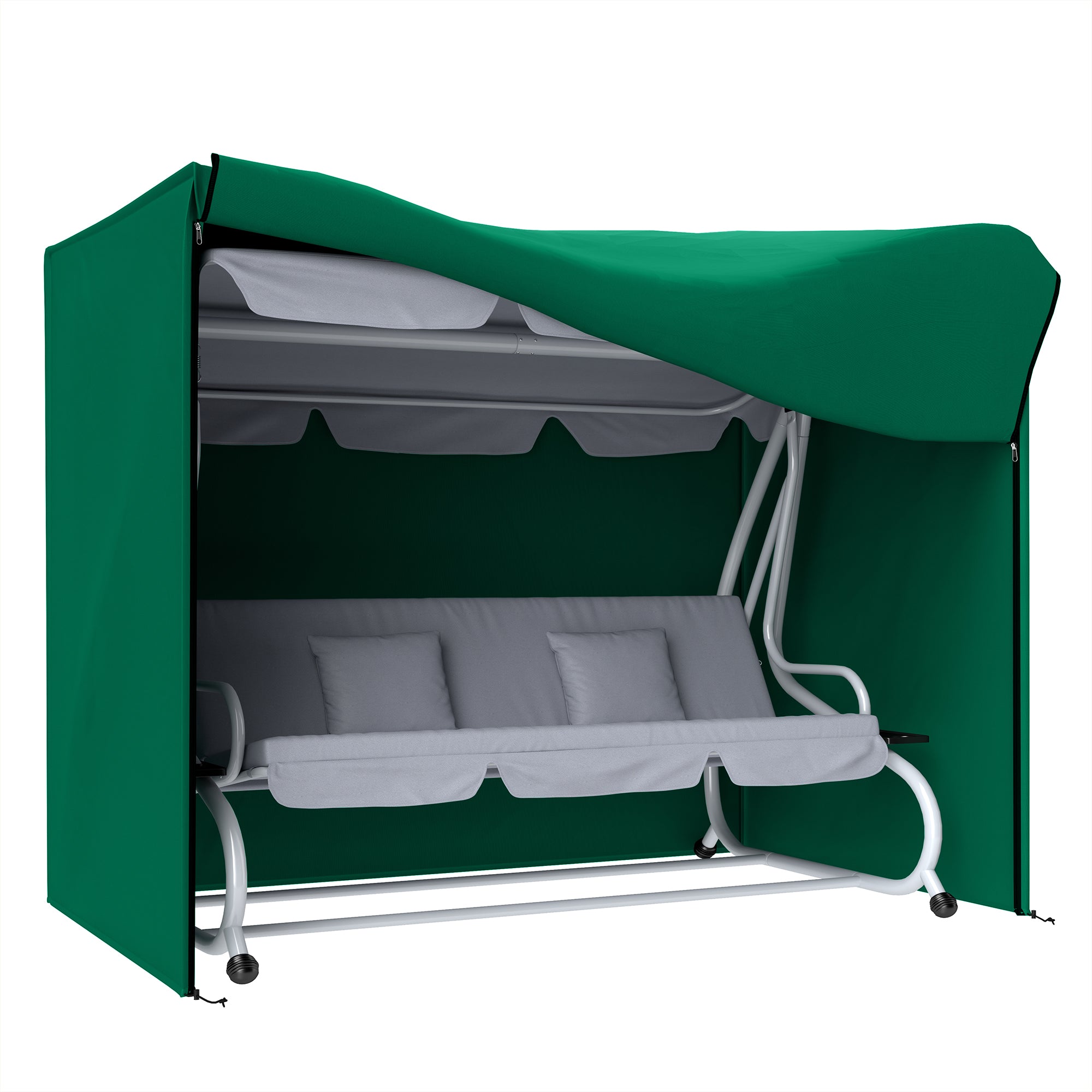 Outsunny 220 x 125cm Three-Seater Swing Chair Protective Cover - Green - North Peak Garden Furniture