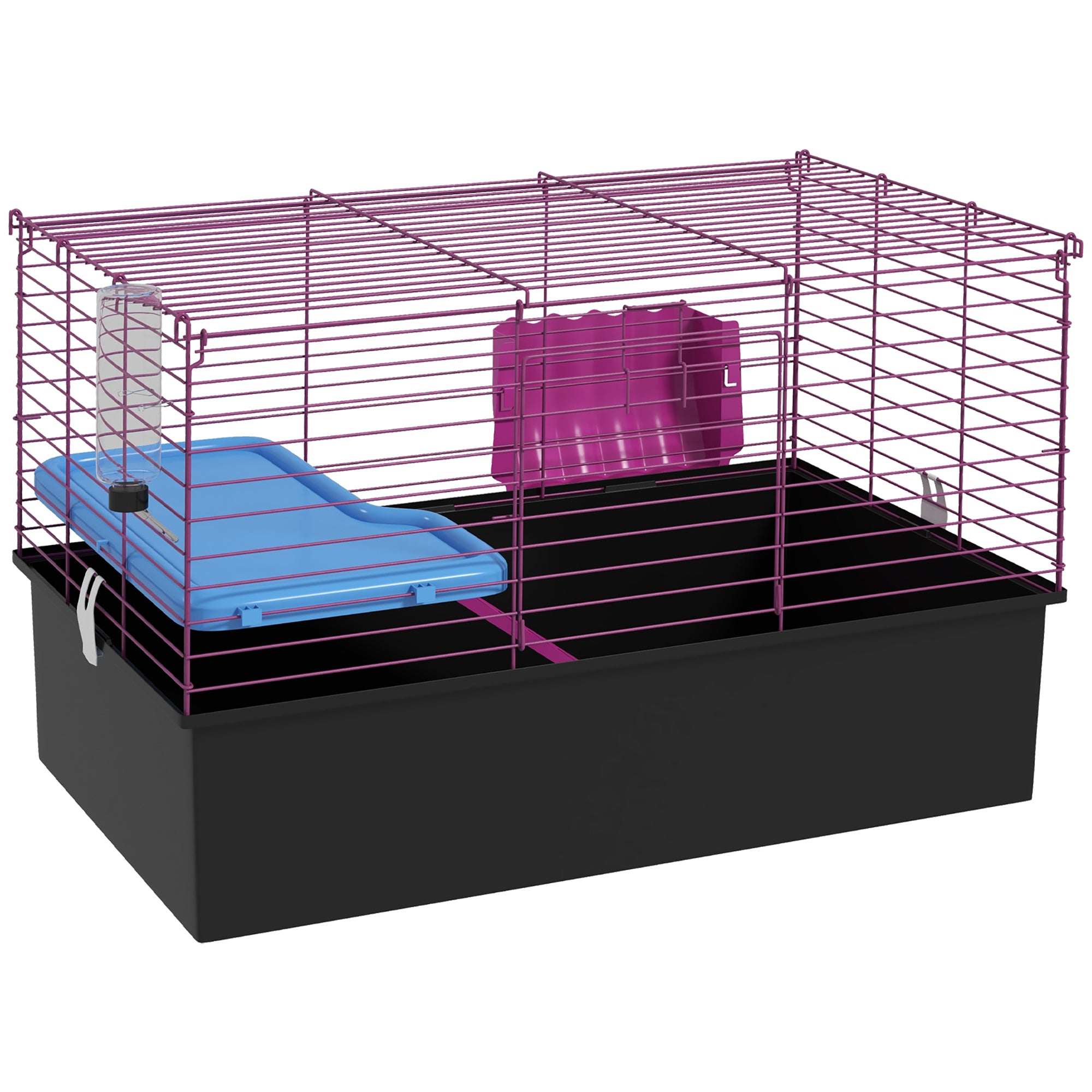PawHut Chinchillas Small Rabbit Guinea Pig Small Animal Cage, Pet Playhouse, with Platform, Ramp, 71 x 46 x 47cm - North Peak Garden Furniture