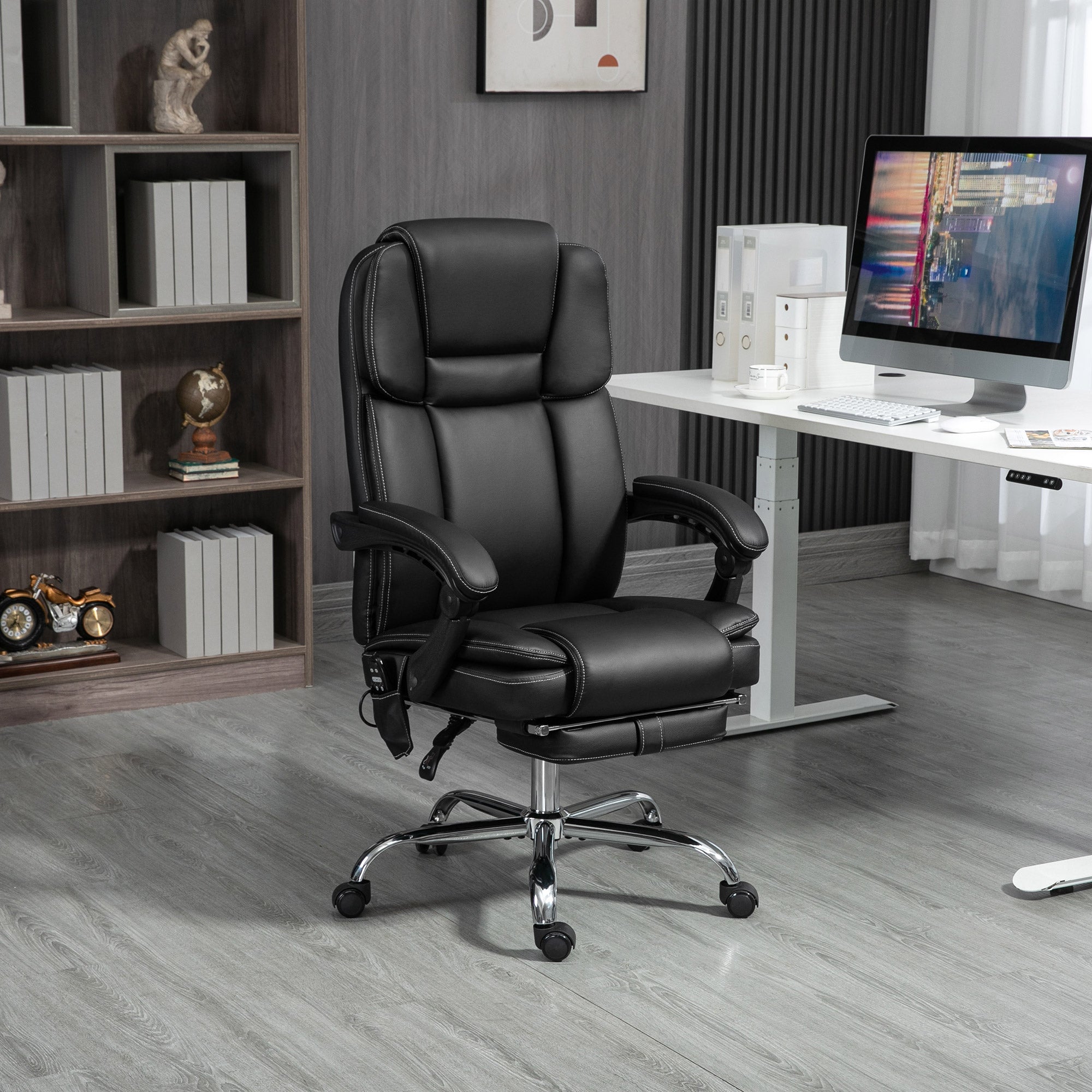 Vinsetto Six Point Vibrating Massage Office Chair - Black - North Peak Garden Furniture