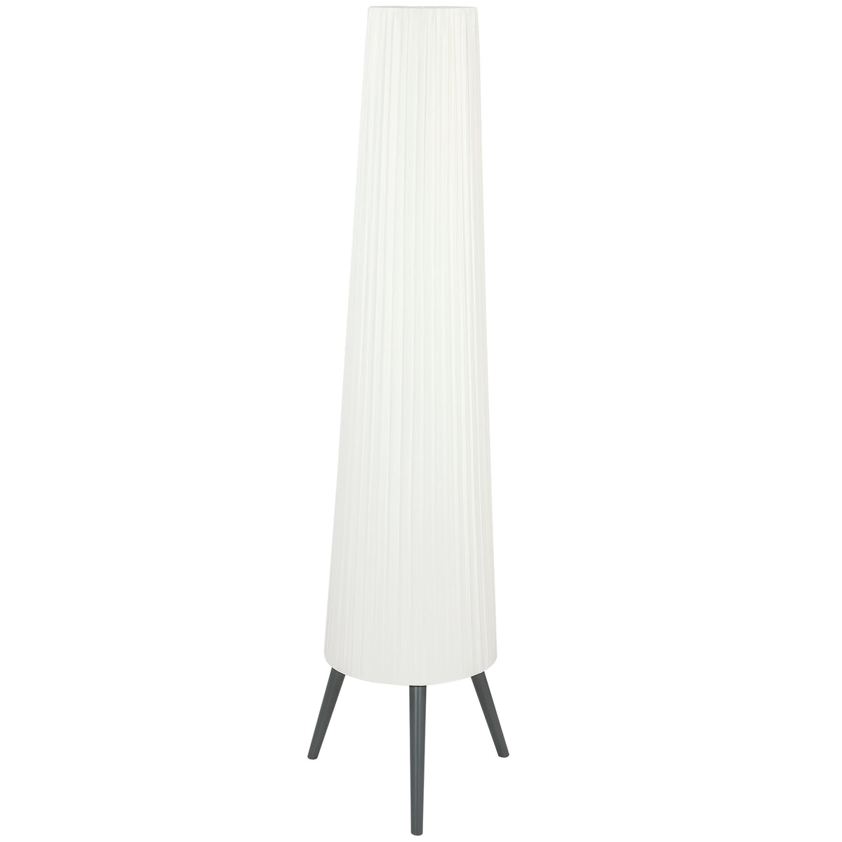 HOMCOM Dimmable Tripod Floor Lamp with Foot Switch, Nordic Standing Lamp with Fabric Shade, 153cm, White