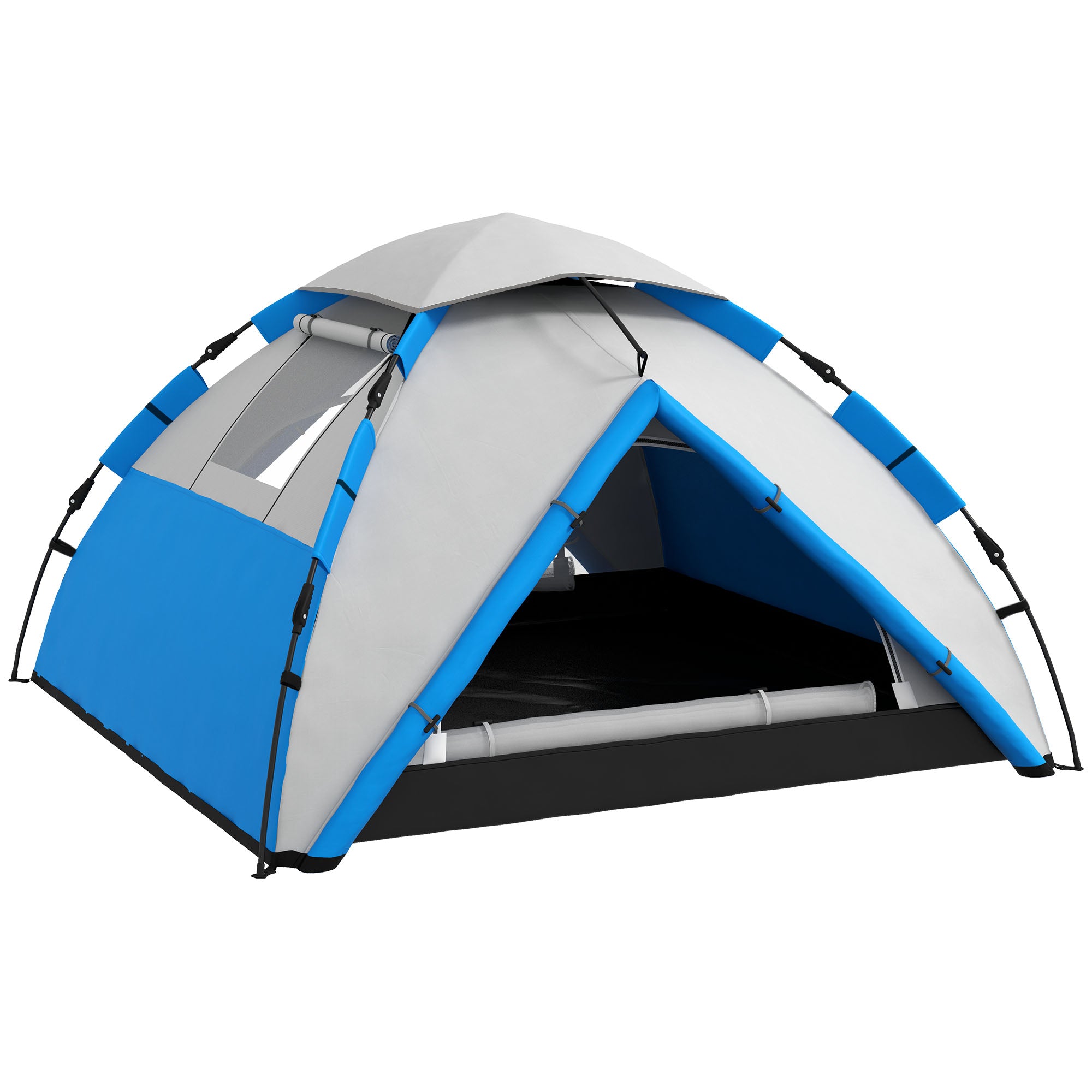 Outsunny Two-Man One Room Camping Tent, with Accessories - Blue - North Peak Garden Furniture