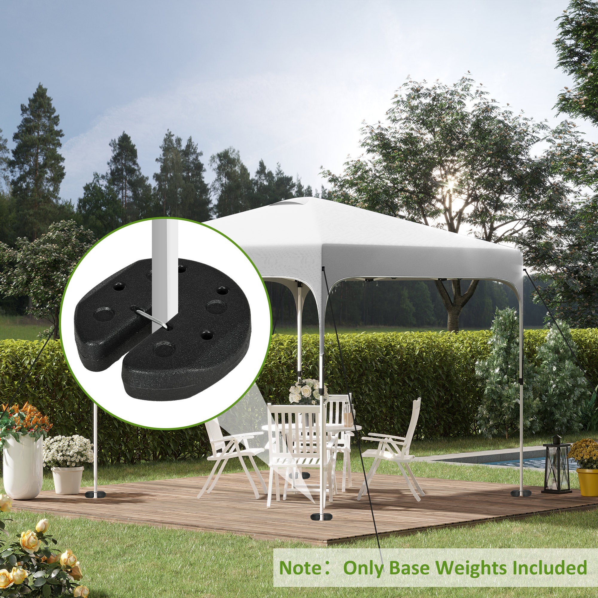 Outsunny 12KG Gazebo Weights Set of 4, Weights for Gazebo Legs with Reinforce Pins and Carry Belt, for Canopies Marquees Tents - North Peak Garden Furniture