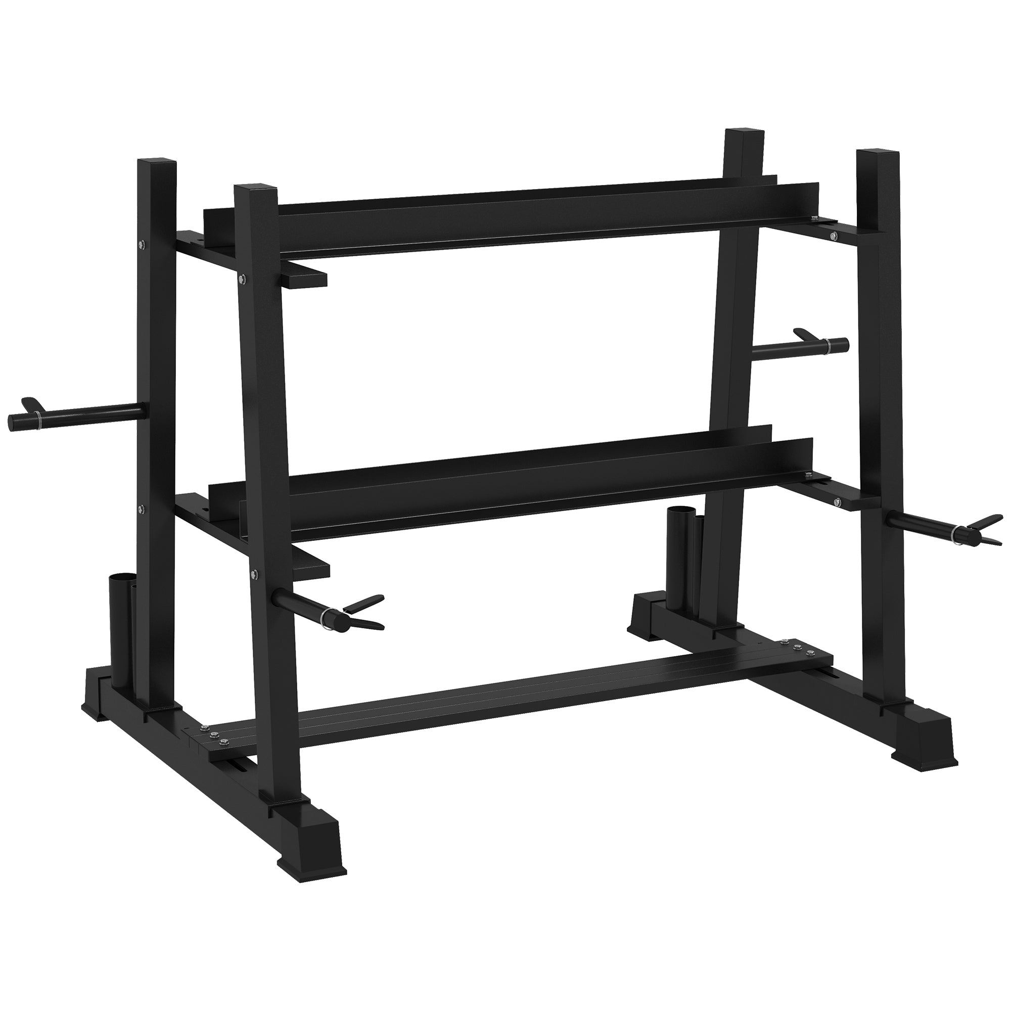 SPORTNOW 3-Tier Dumbbell Rack, Versatile Weight Rack with 4 Weight Rods for Dumbbells, Kettlebells and Plates (Rack Only) - North Peak Garden Furniture