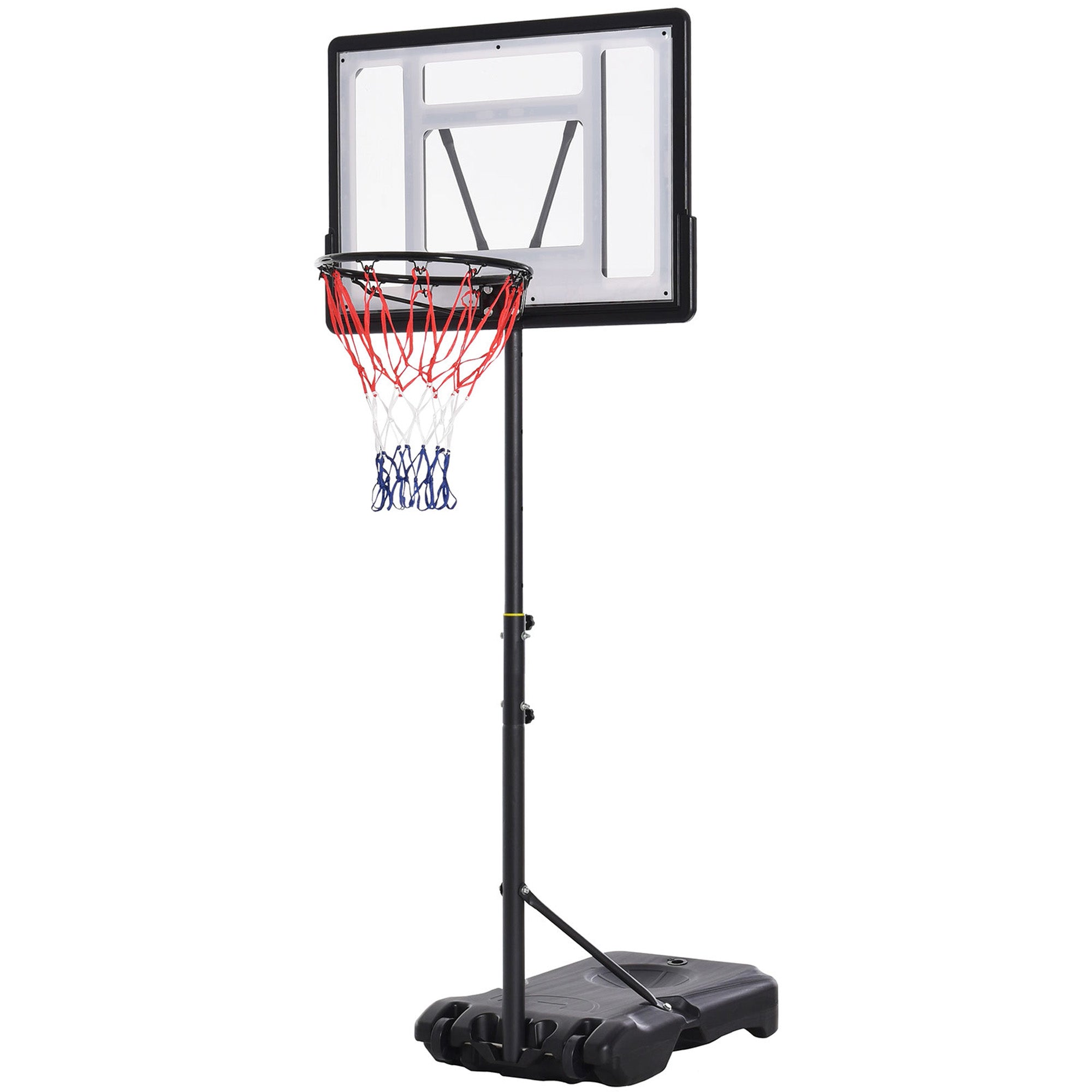 HOMCOM 1.55-2.1m Basketball Hoop and Stand w/ Fillable Base, Wheels - North Peak Garden Furniture