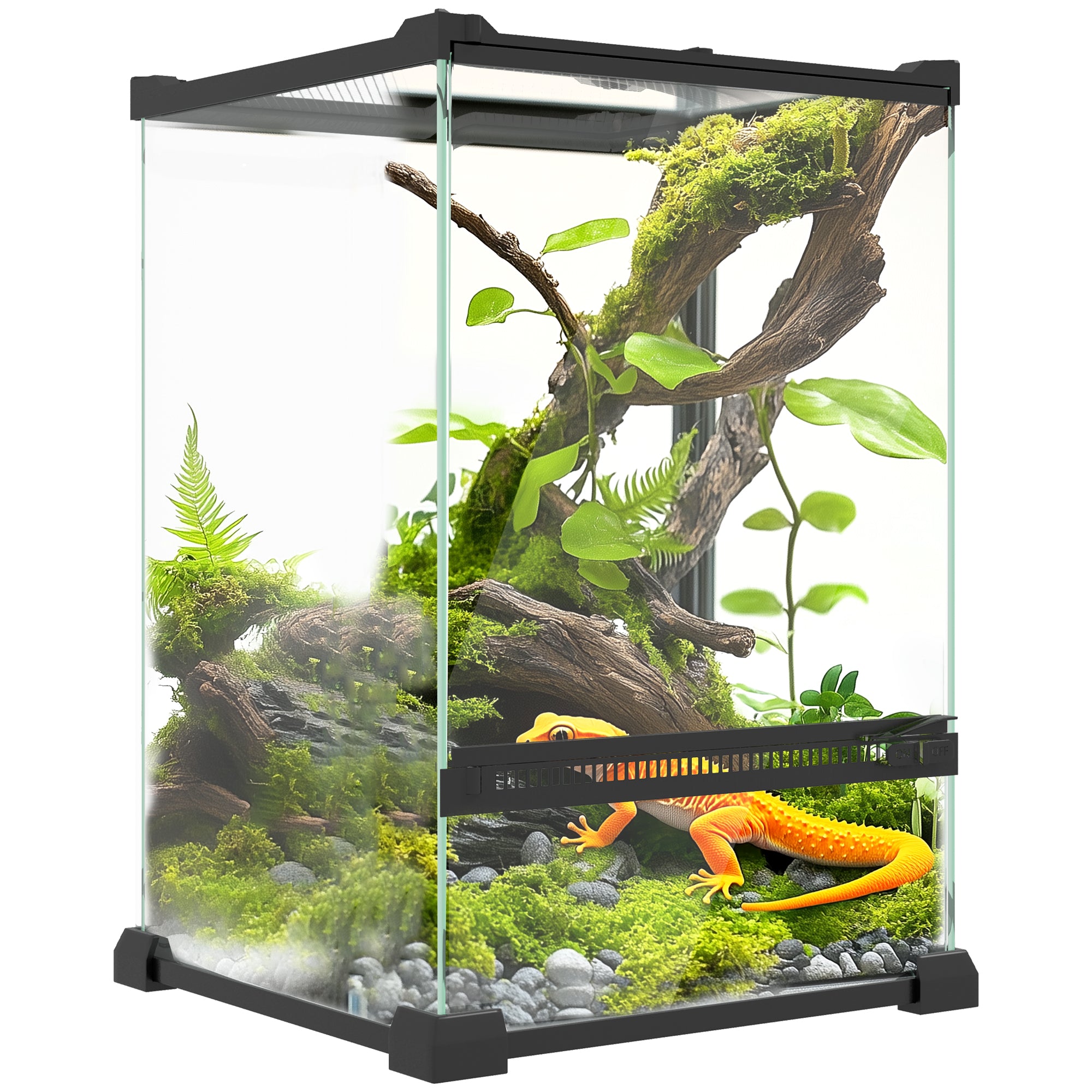PawHut 12L Vivarium for Lizards, Frogs, Snakes, Turtles, Tortoises w/ Anti-Escape Design, Ventilation - North Peak Garden Furniture