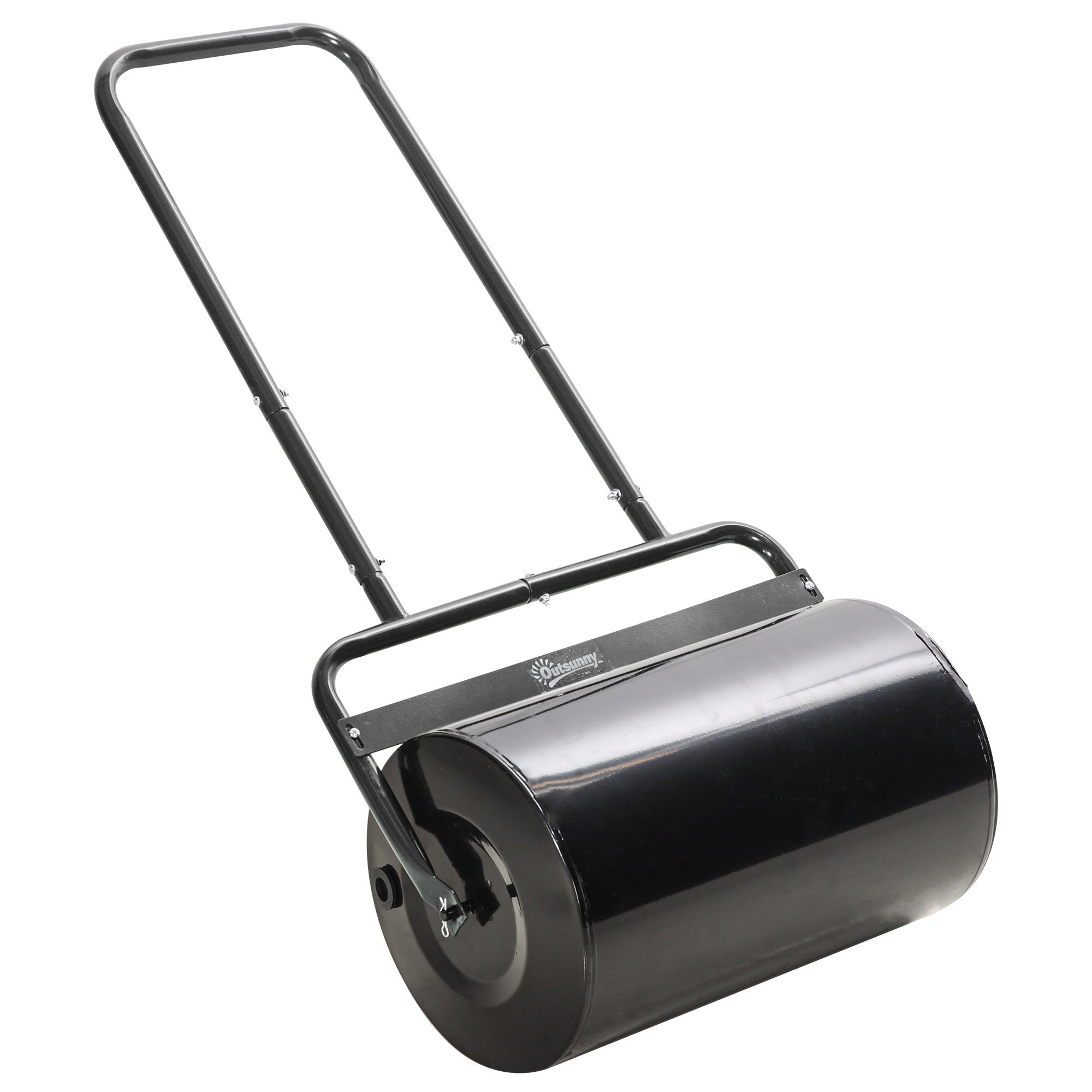 Outsunny 38L Fillable Cylinder Steel Lawn Roller - Black - North Peak Garden Furniture