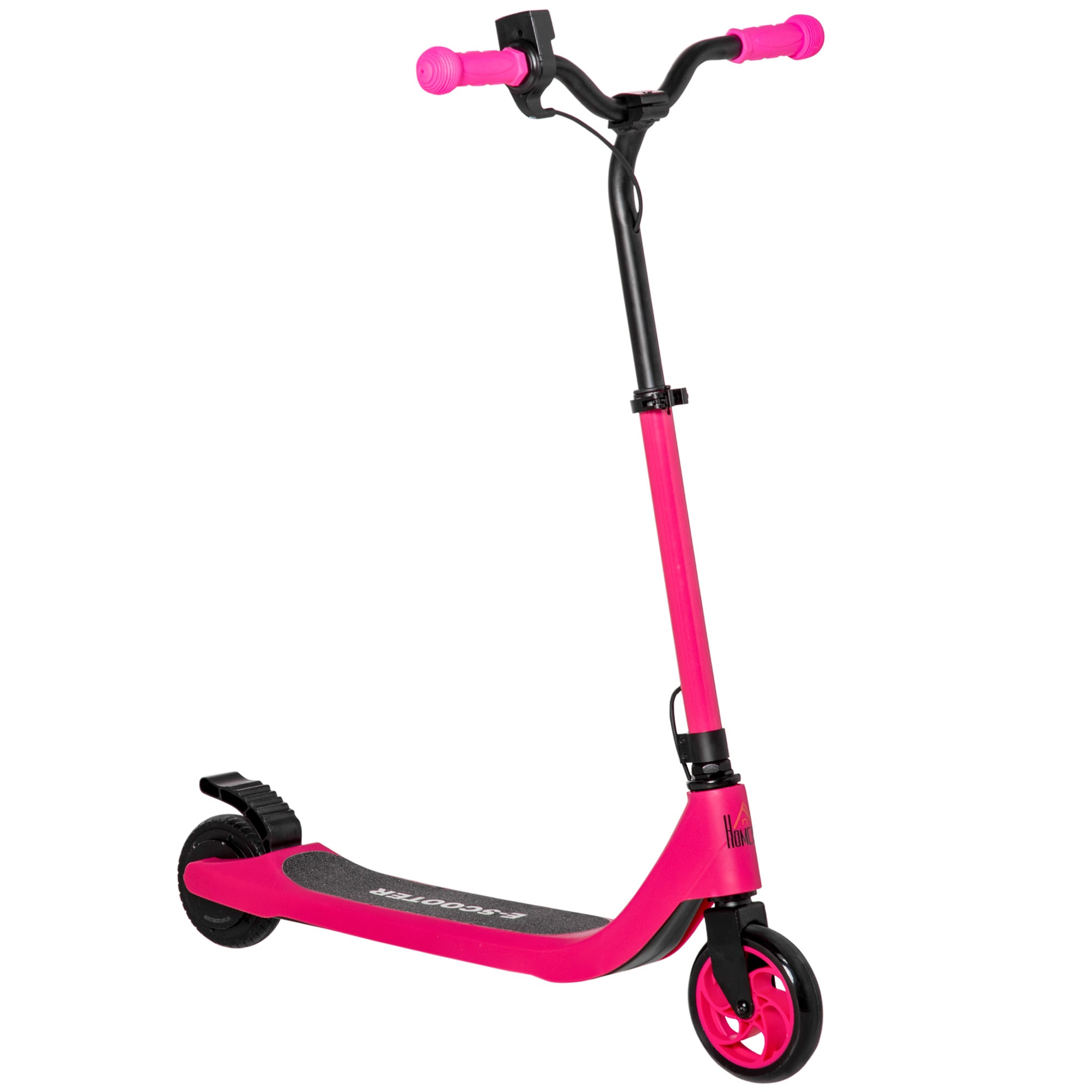 HOMCOM Electric Scooter, 120W Motor E-Scooter with Battery Display, Adjustable Height, Rear Brake for Ages 6+ Years - Pink - North Peak Garden Furniture