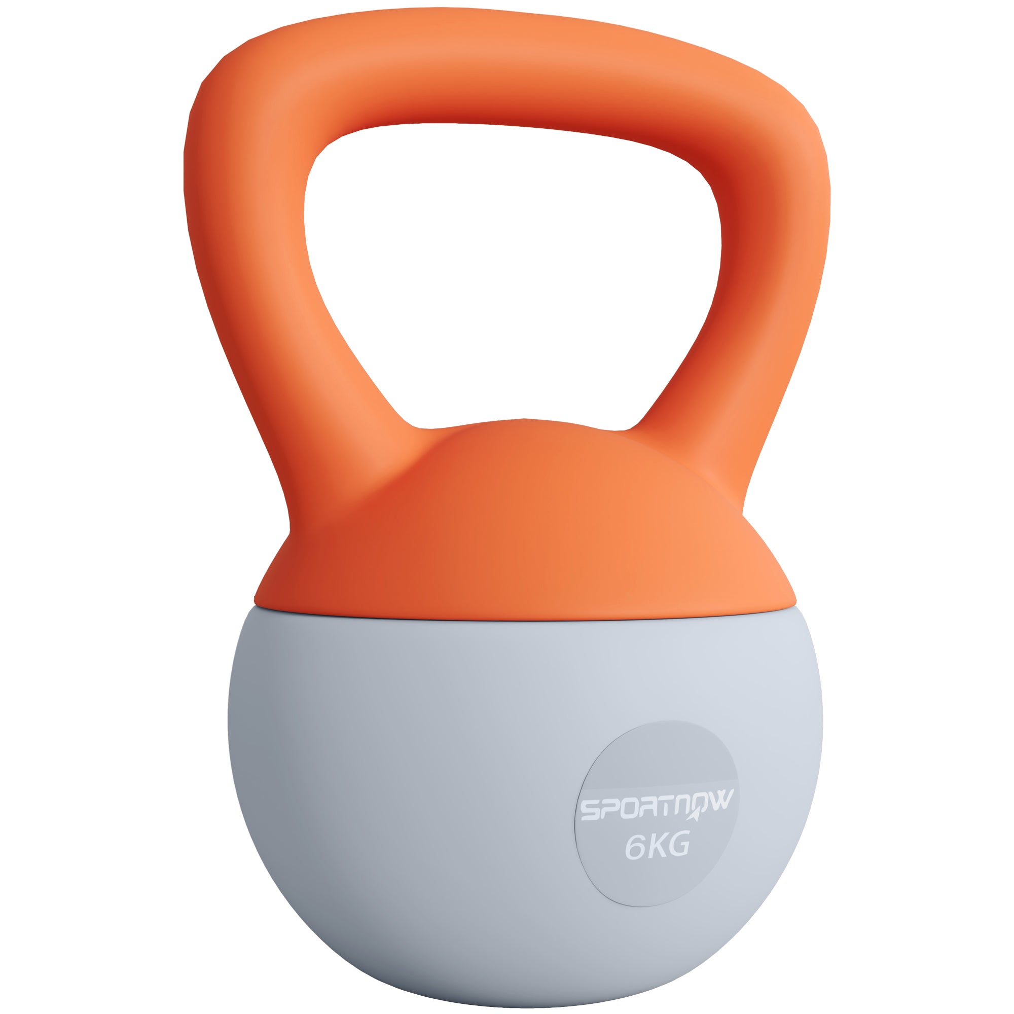 SPORTNOW Soft Kettlebell, 6kg Kettle Bell with Non-Slip Handle for Home Gym Weight Lifting and Strength Training, Orange and Grey - North Peak Garden Furniture