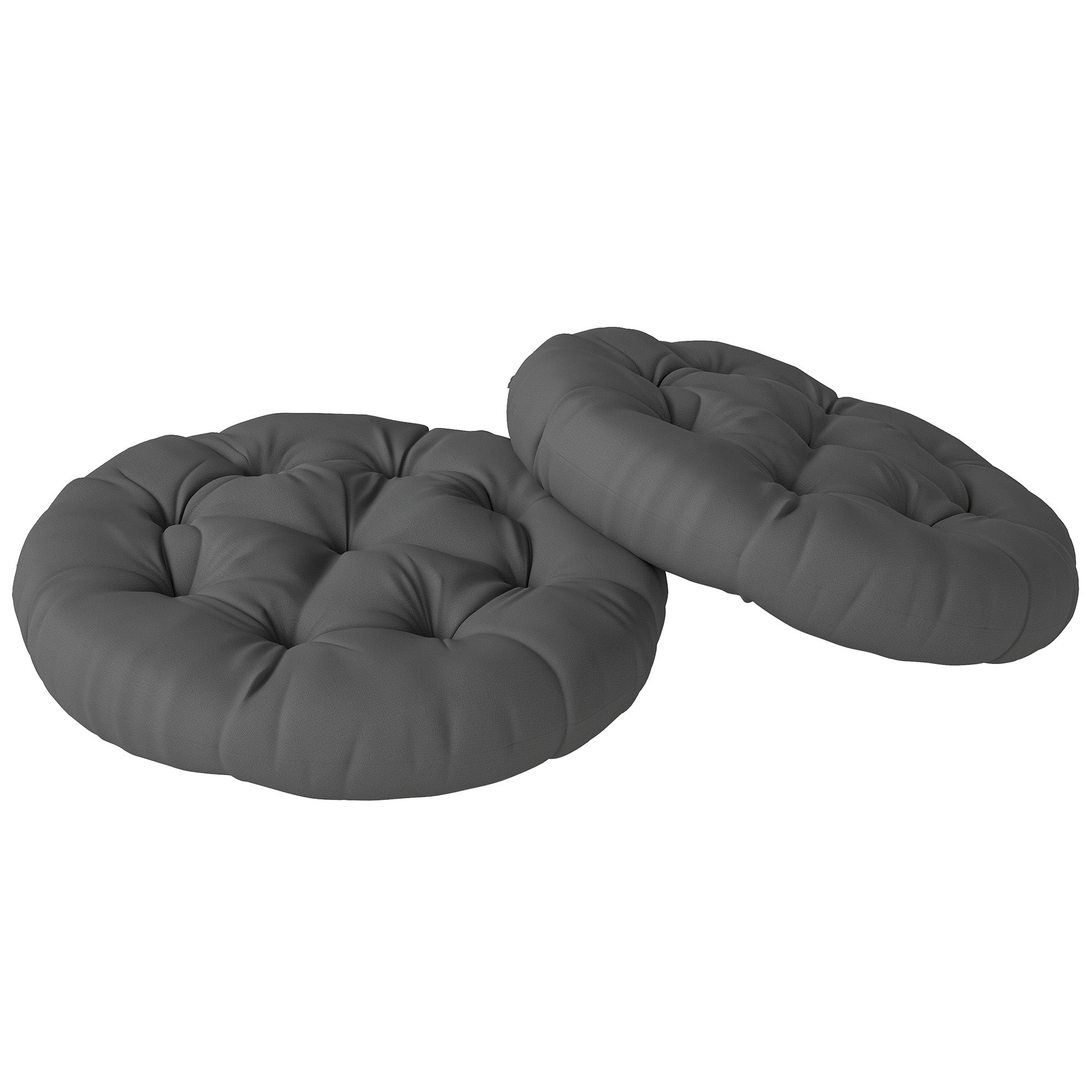 Outsunny Set of Two Φ60cm Outdoor Cushions - Dark Grey - North Peak Garden Furniture