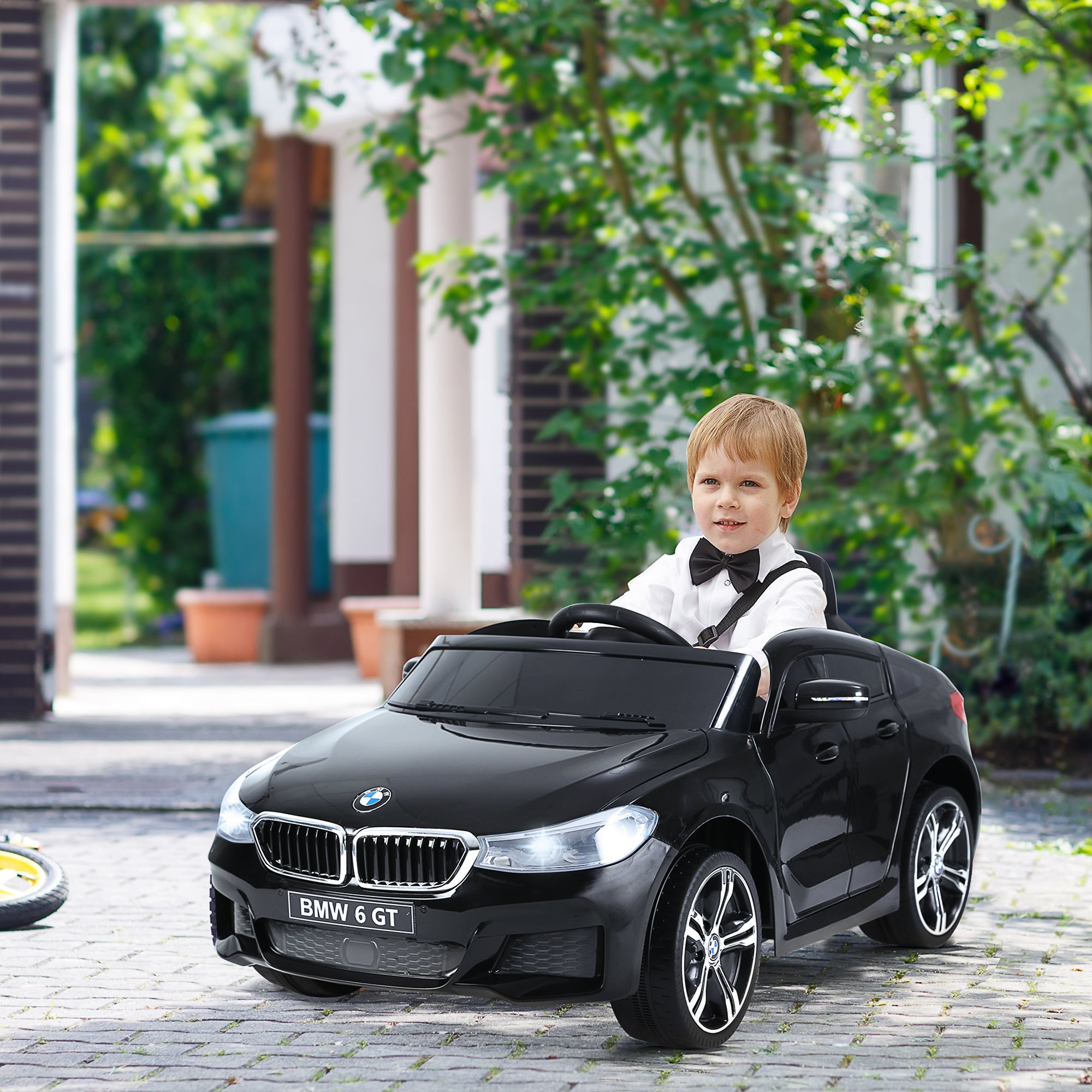 HOMCOM Kids Electric Ride On Car 6V Licensed BMW 6GT W/ Remote-Black - North Peak Garden Furniture
