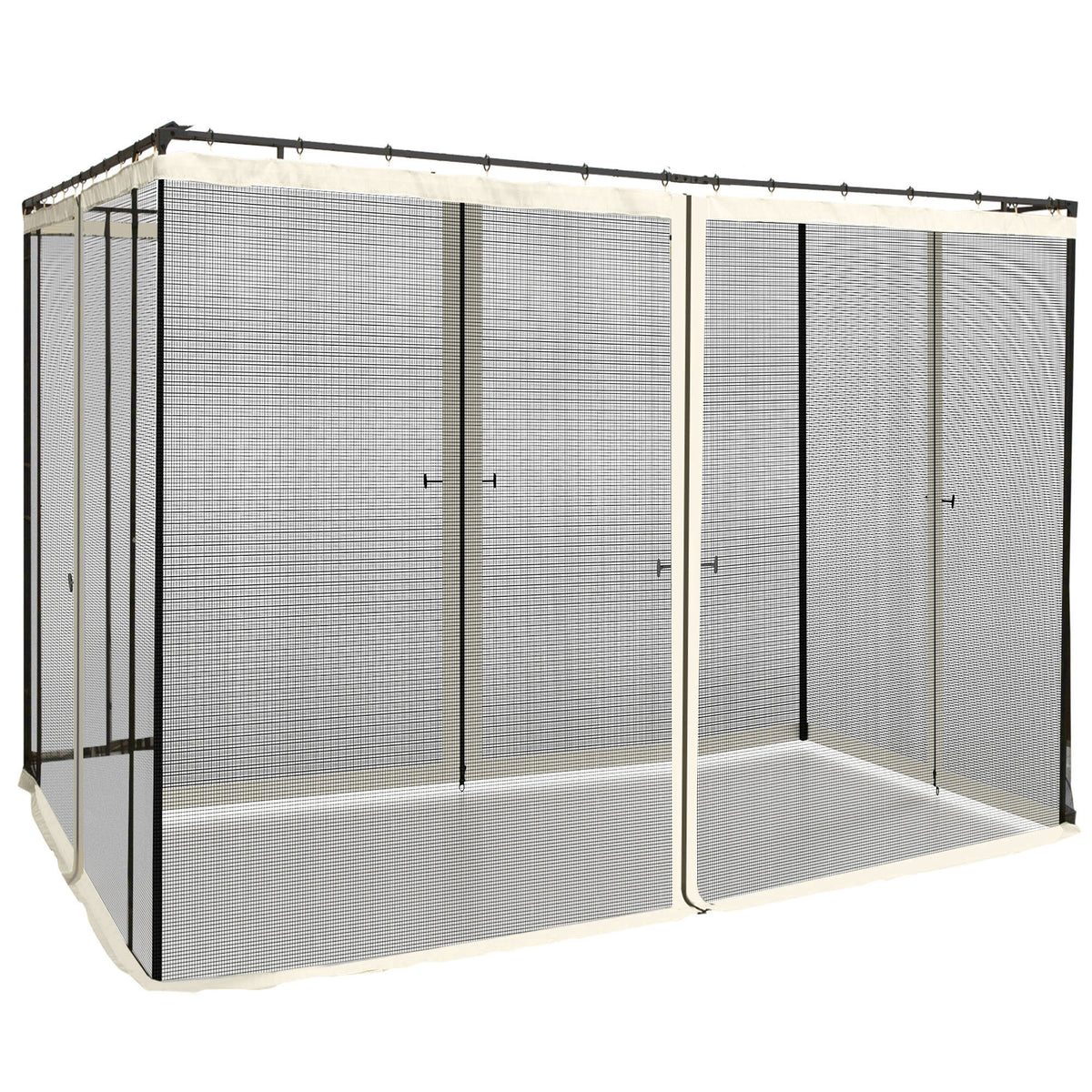 Outsunny 302 x 207cm Universal Replacement Mesh Sidewall Netting for Patio Gazebos and Canopy Tents, (Sidewall Only) Beige