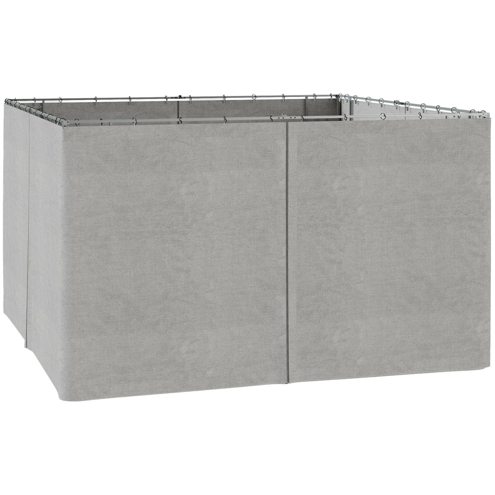 Outsunny 4 Pack Universal Gazebo Replacement Sidewalls Privacy Panel for Most 3 x 4m Gazebo Canopy Pavillion Outdoor Shelter Curtains Accessories Light Grey - North Peak Garden Furniture