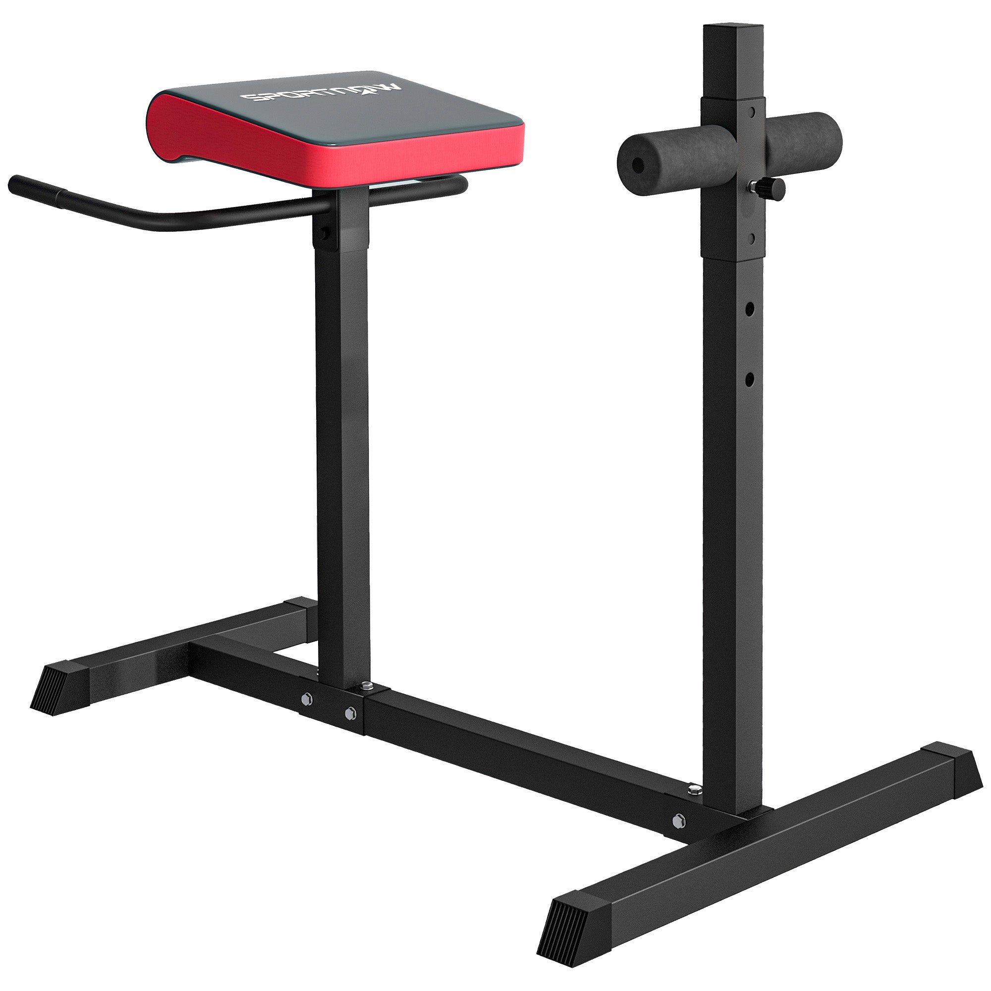 SPORTNOW Back Extension Roman Chair, Hyperextension Bench with Adjustable Leg Roller for Back, Abdominal and Gluteal Training - North Peak Garden Furniture