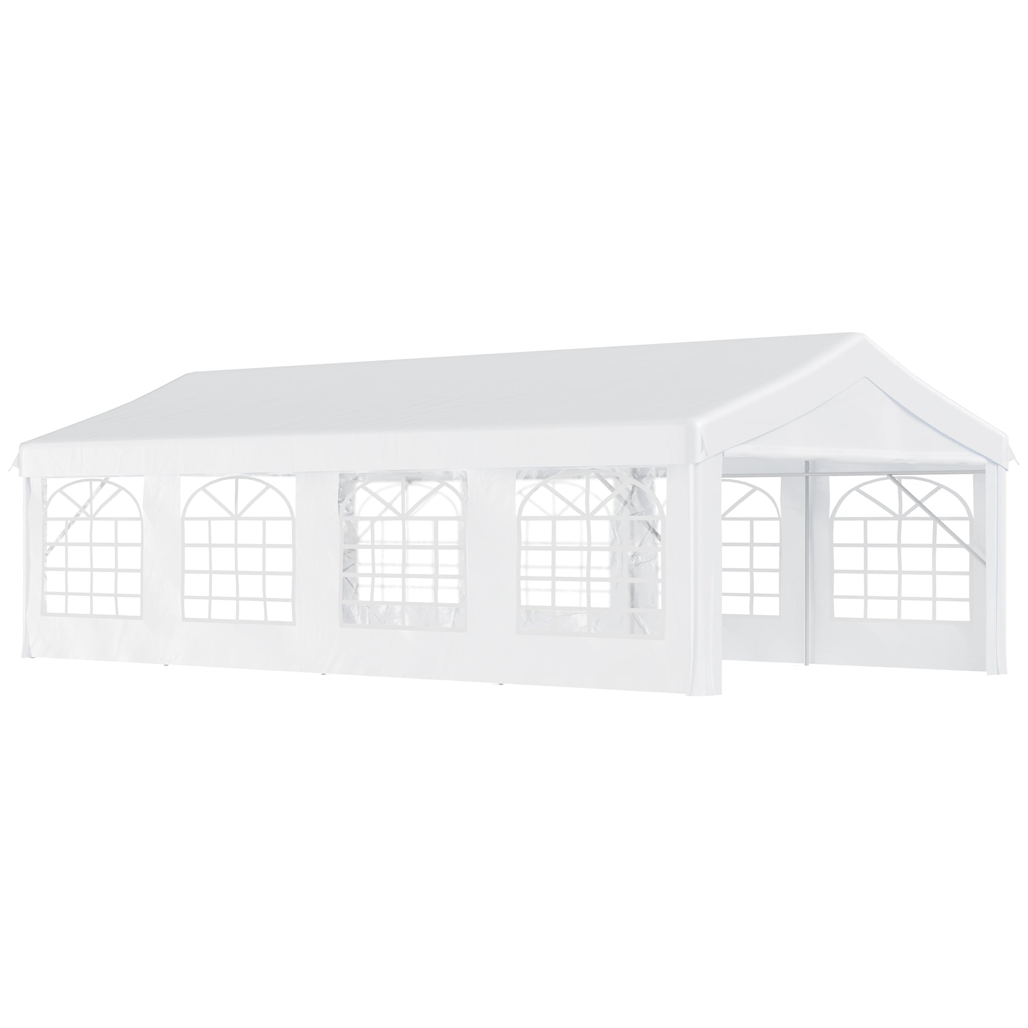 Outsunny 8m x 4m Garden Gazebo Marquee Party Tent Wedding Portable Garage Carport Event shelter Car Canopy Outdoor Heavy Duty Steel Frame Waterproof Rot Resistant - North Peak Garden Furniture