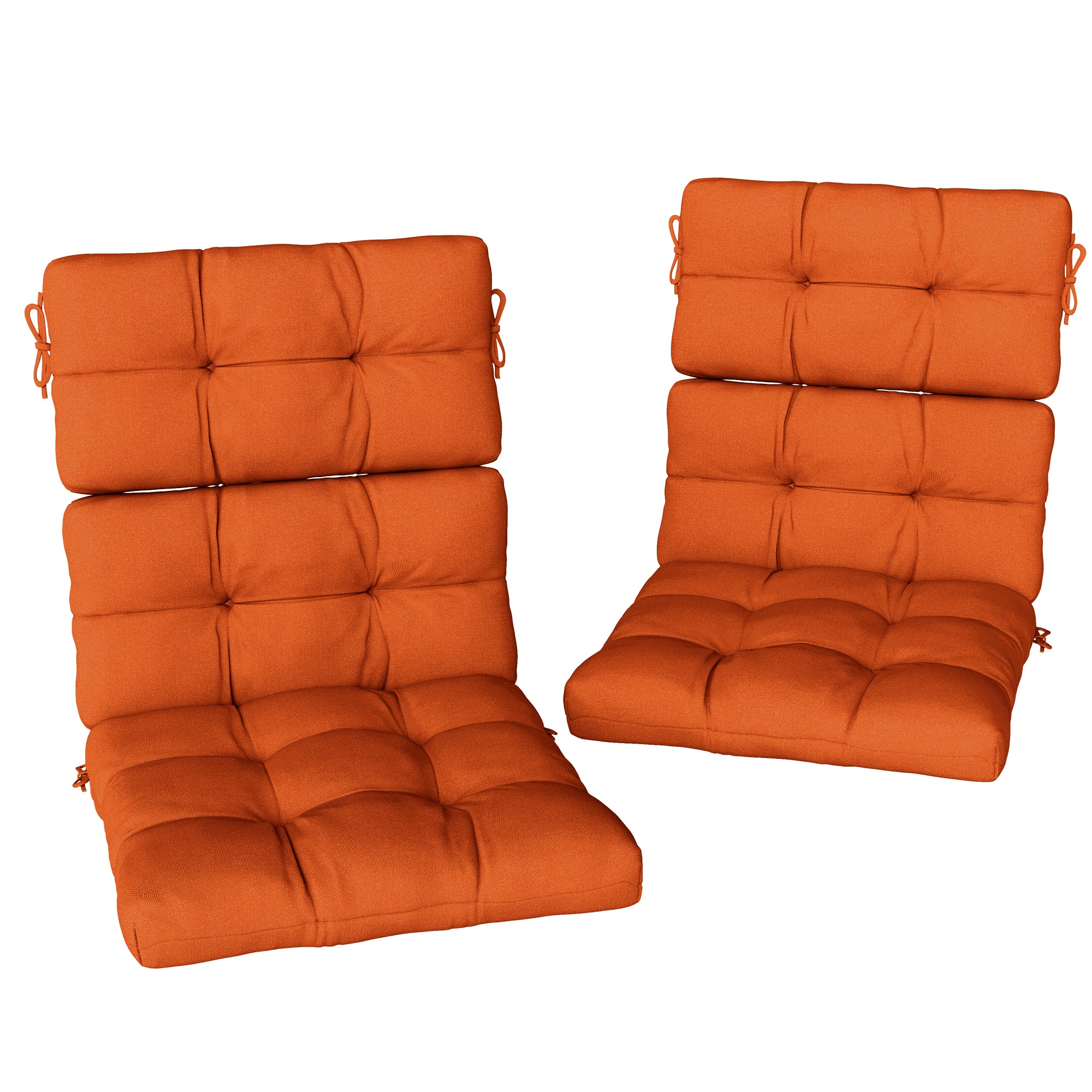 Outsunny Set of Two Padded Outdoor Seat Cushions - Orange - North Peak Garden Furniture