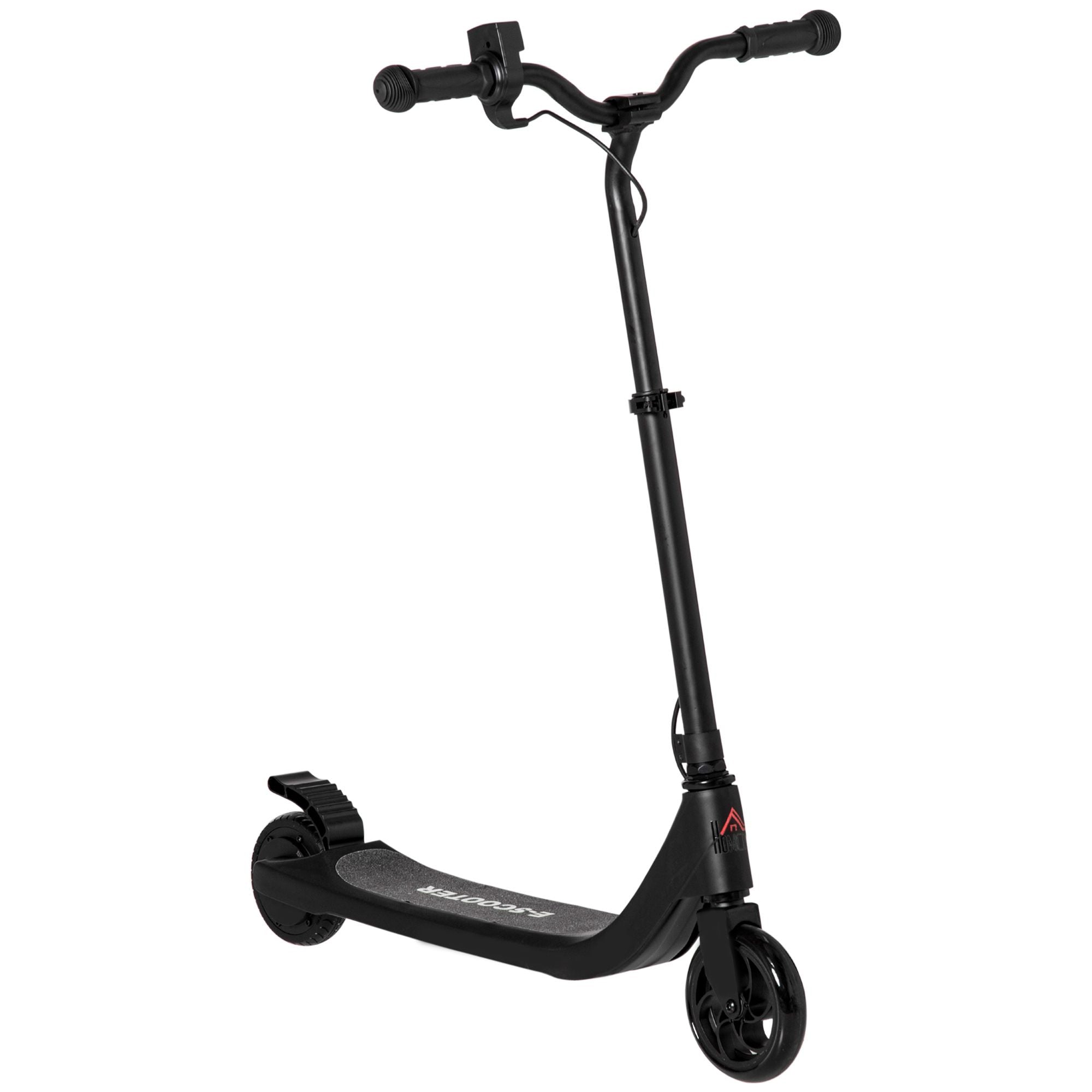 HOMCOM Electric Scooter, 120W Motor E-Scooter with Battery Display, Adjustable Height, Rear Brake for Ages 6+ Years - Black - North Peak Garden Furniture