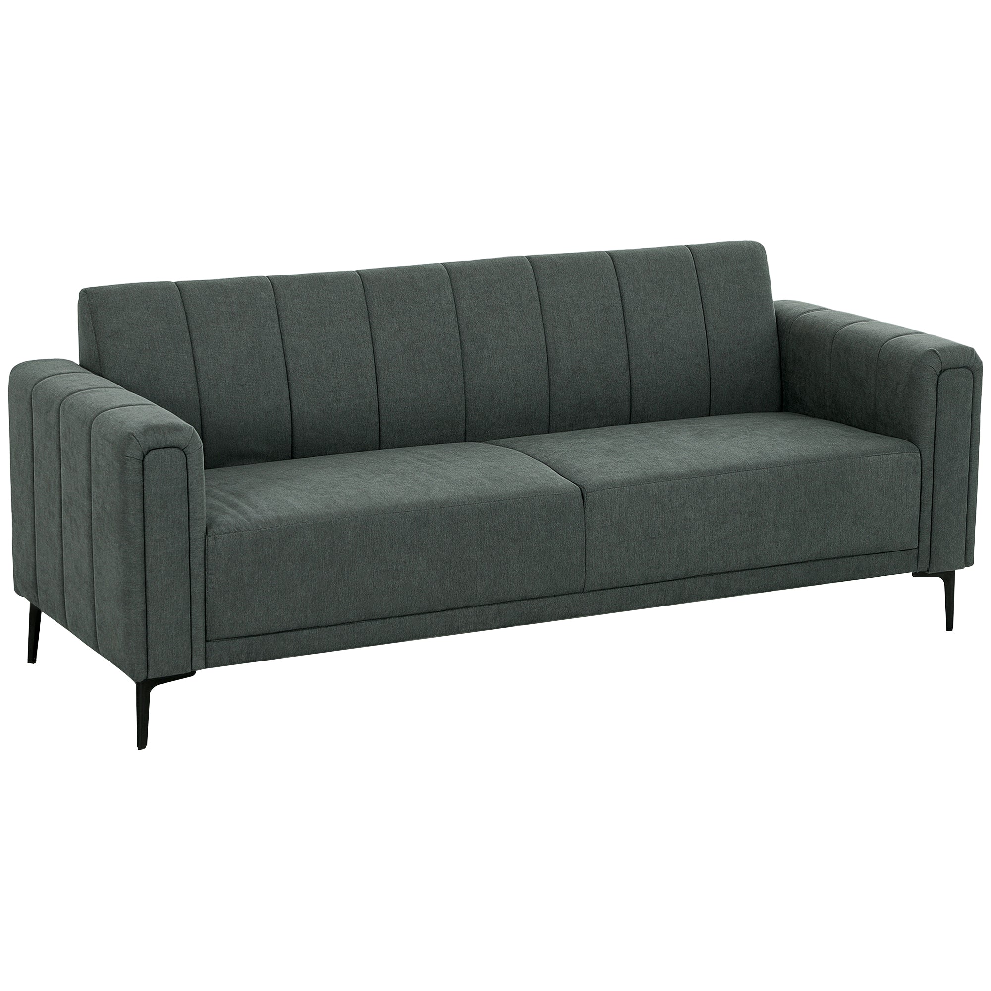 HOMCOM Three-Seater Relaxed Modern Sofa - Grey - North Peak Garden Furniture
