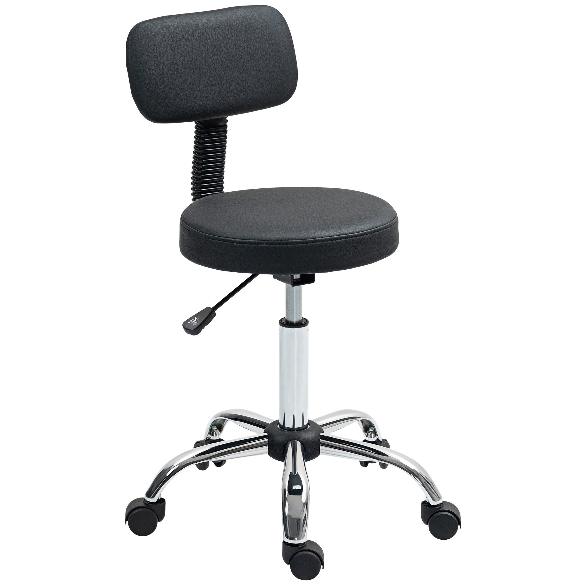 HOMCOM 360° Swivel Seat Salon Stool - Black - North Peak Garden Furniture