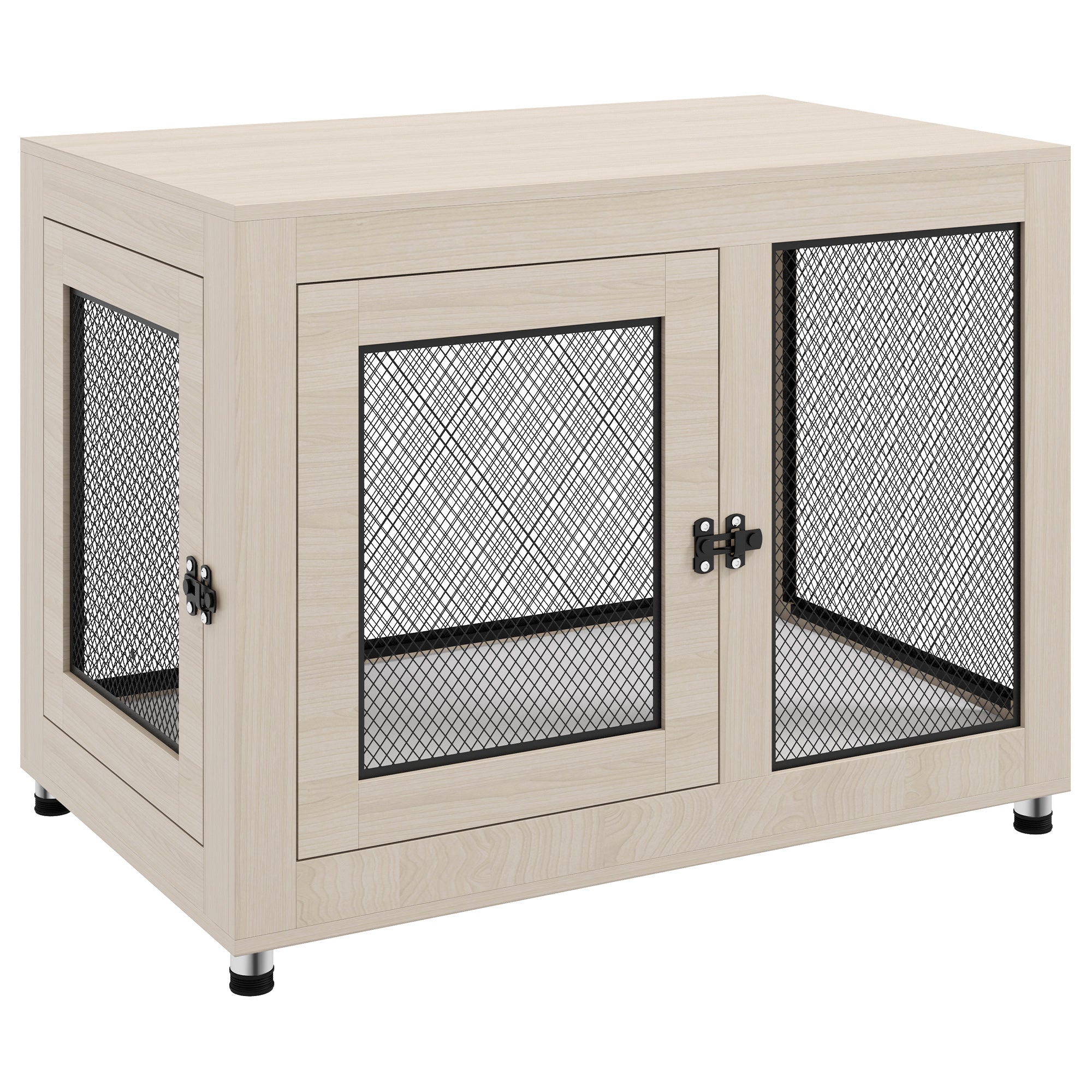 PawHut 2-in-1 Dog Cage & Side Table, with Two Doors, Cushion, for Large Dogs - North Peak Garden Furniture