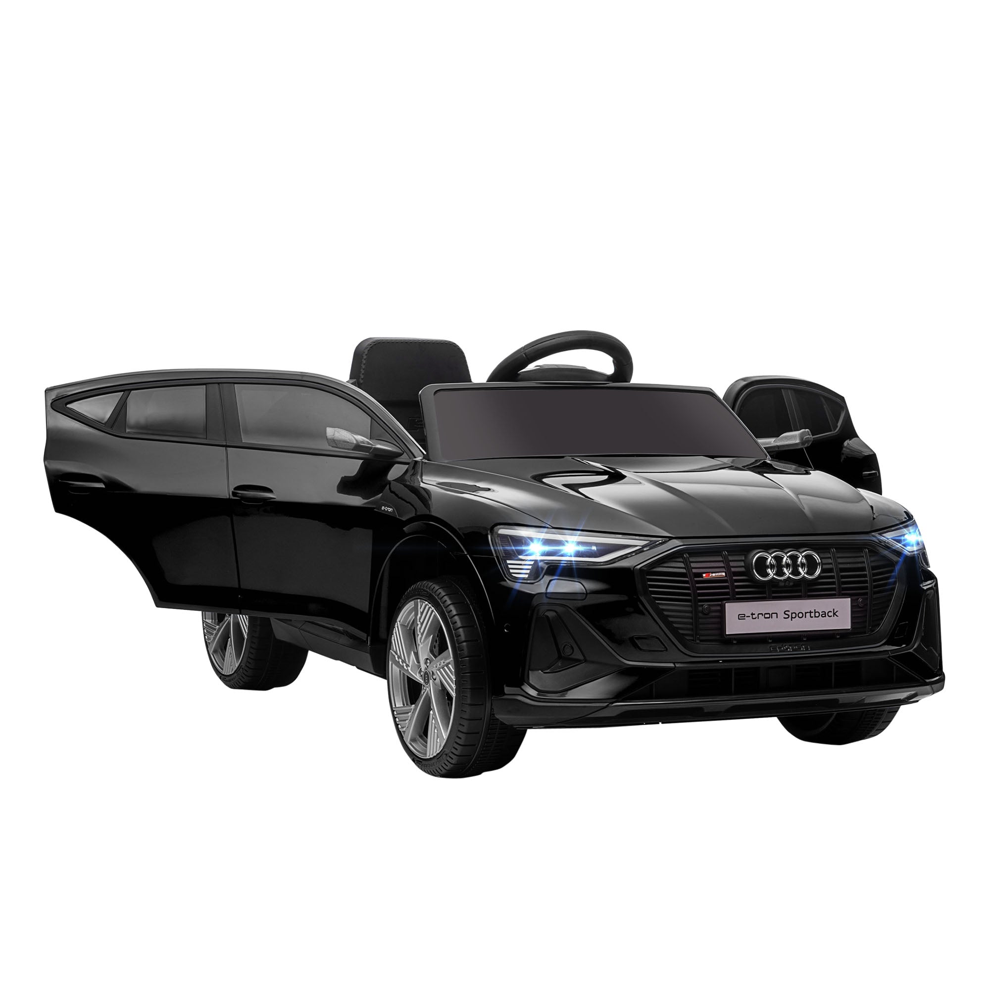 HOMCOM Audi E-tron Licensed 12V Kids Electric Ride On Car with Parental Remote Music Lights MP3 Suspension Wheels for 3-5 Years Black - North Peak Garden Furniture