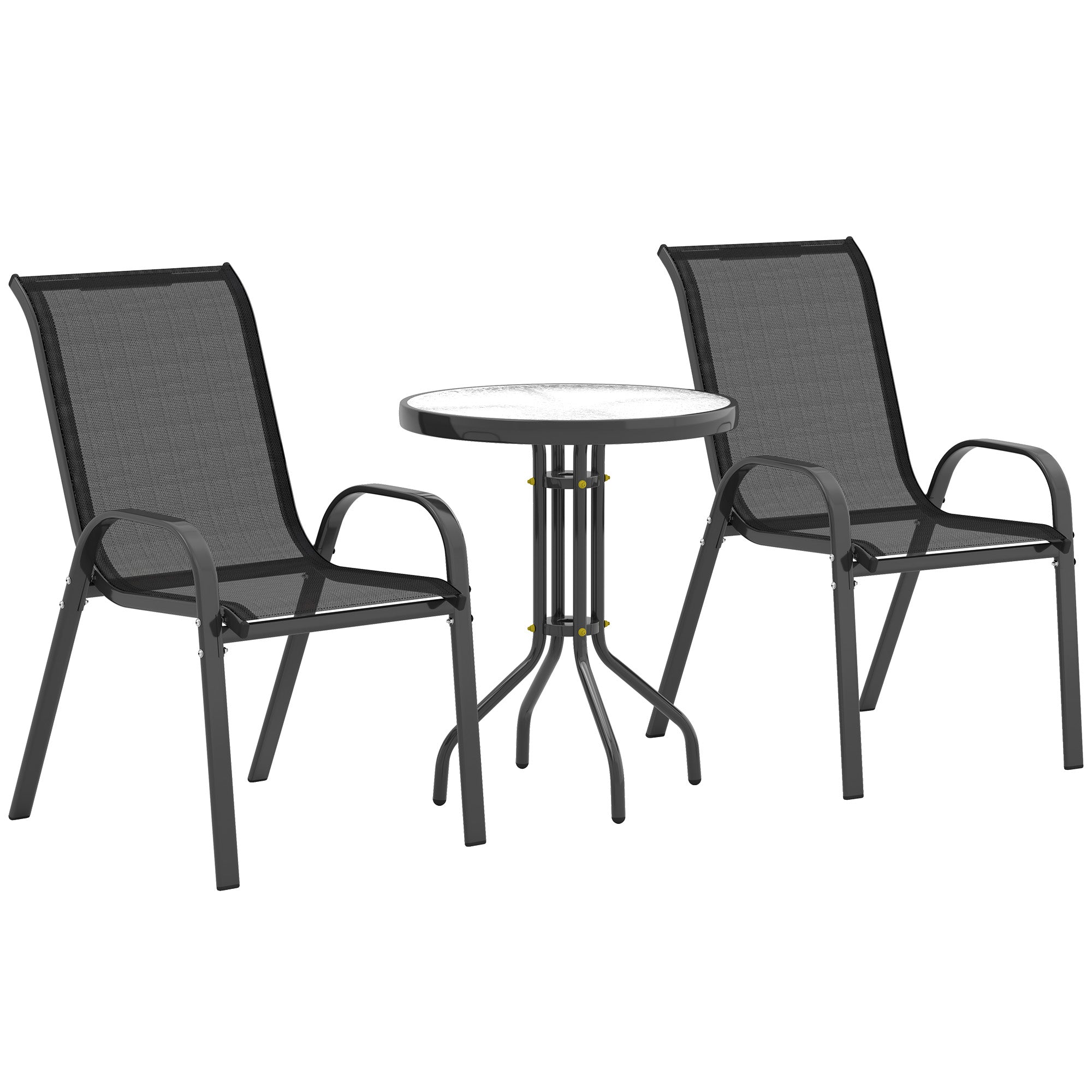 Outsunny Three-Piece Outdoor Garden Set - Black - North Peak Garden Furniture