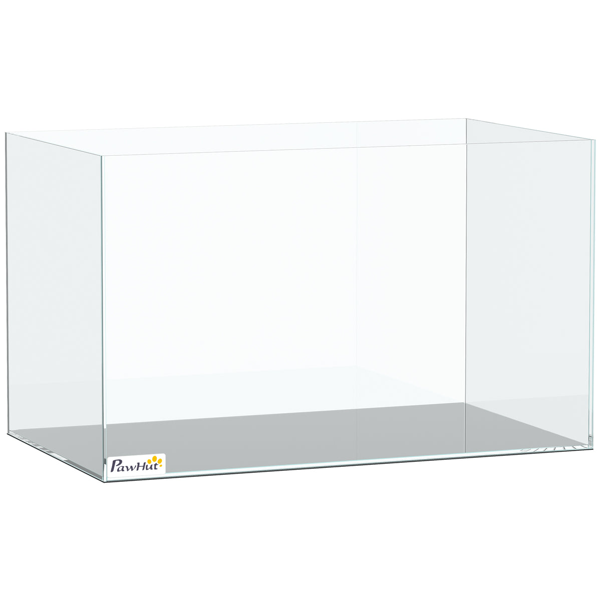 PawHut Fish Tank Bare Glass for DIY Glass Aquarium with Protective Base Mat 43L Transparent for Fish Shrimps