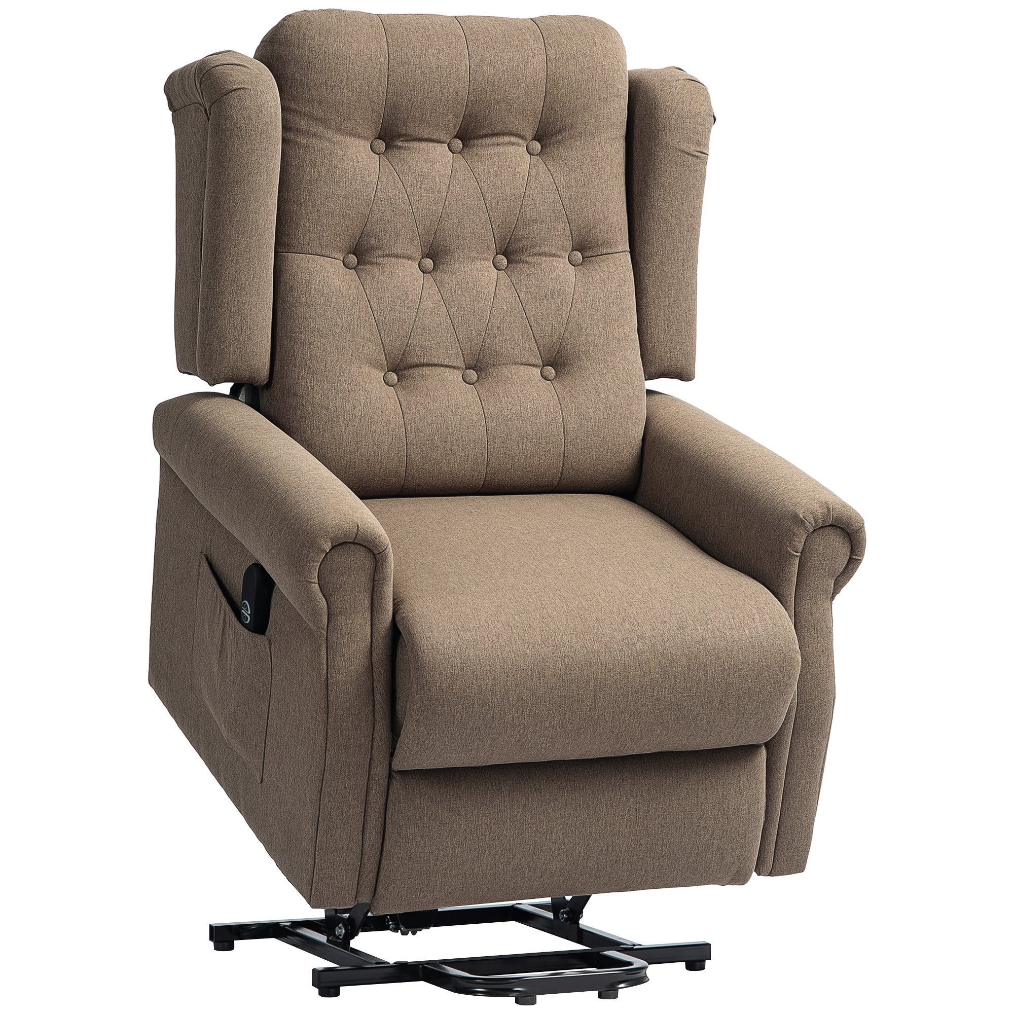 HOMCOM 45° Lifting Riser and Recliner Armchair - Dark Brown - North Peak Garden Furniture