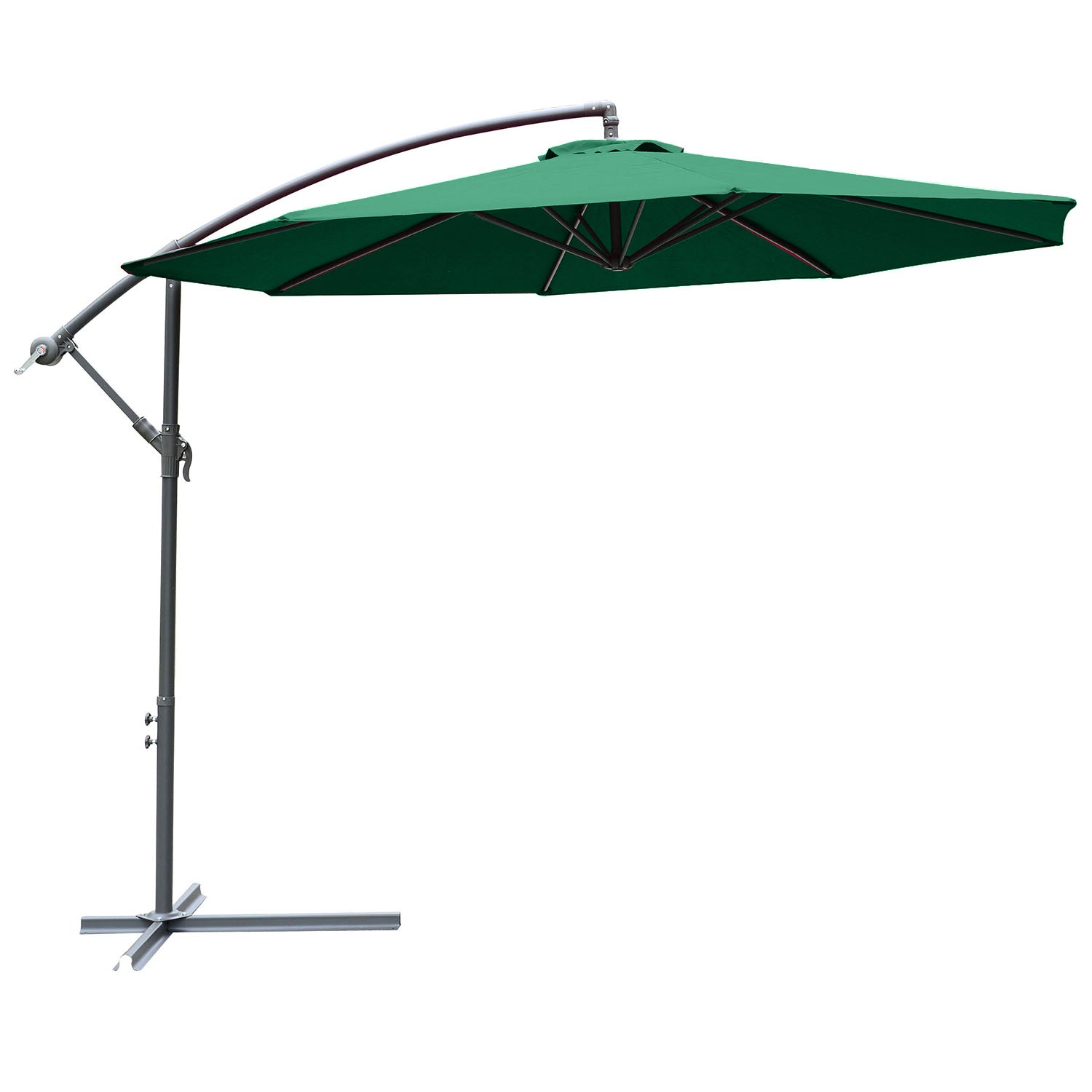 Outsunny 3m Banana Hanging Parasol Umbrella Green - North Peak Garden Furniture