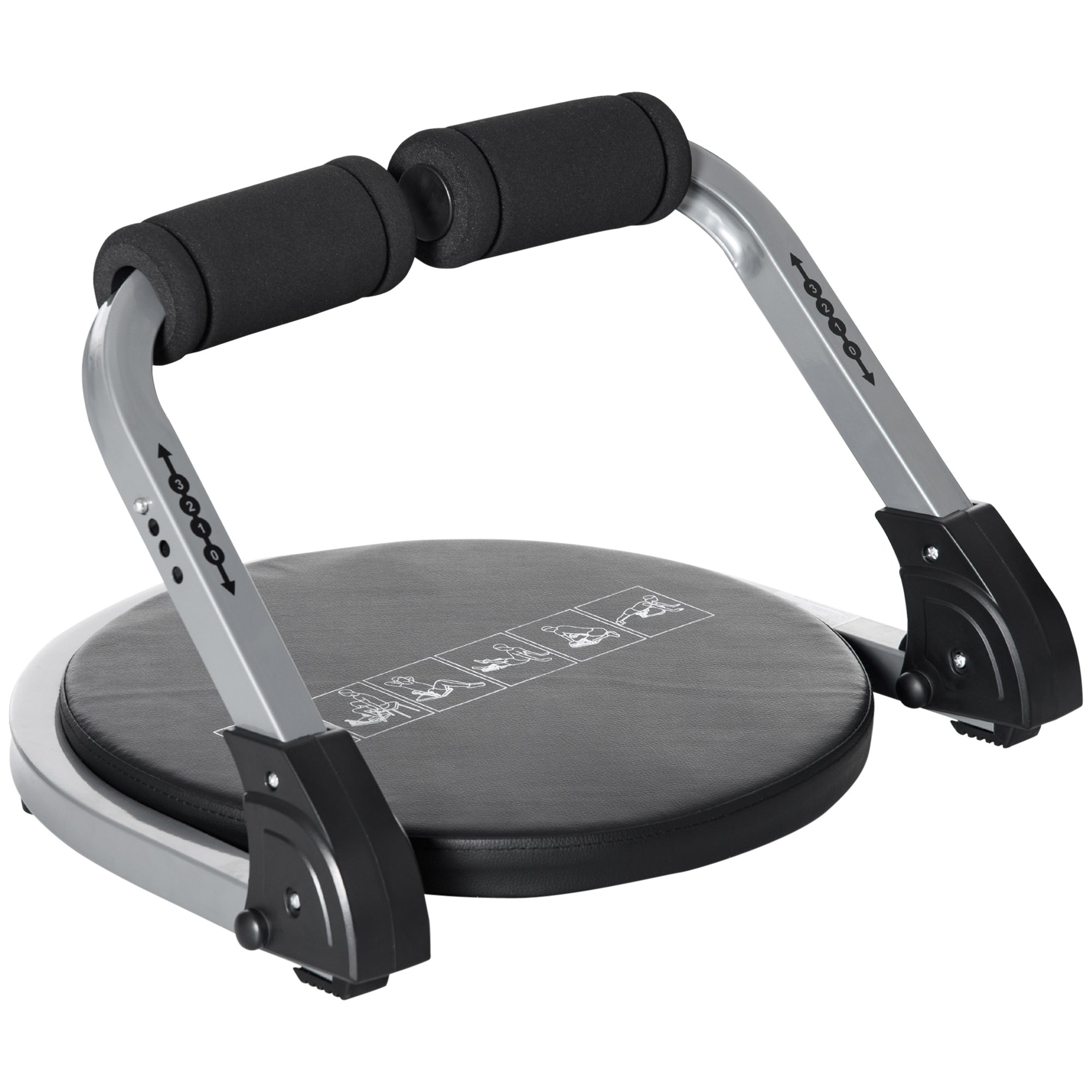 HOMCOM Abs Trainer, Ab Crunch Machine, Foldable Abdominal Trainer, Core Fitness & Whole Body Exercise Equipment for Home Gym - North Peak Garden Furniture