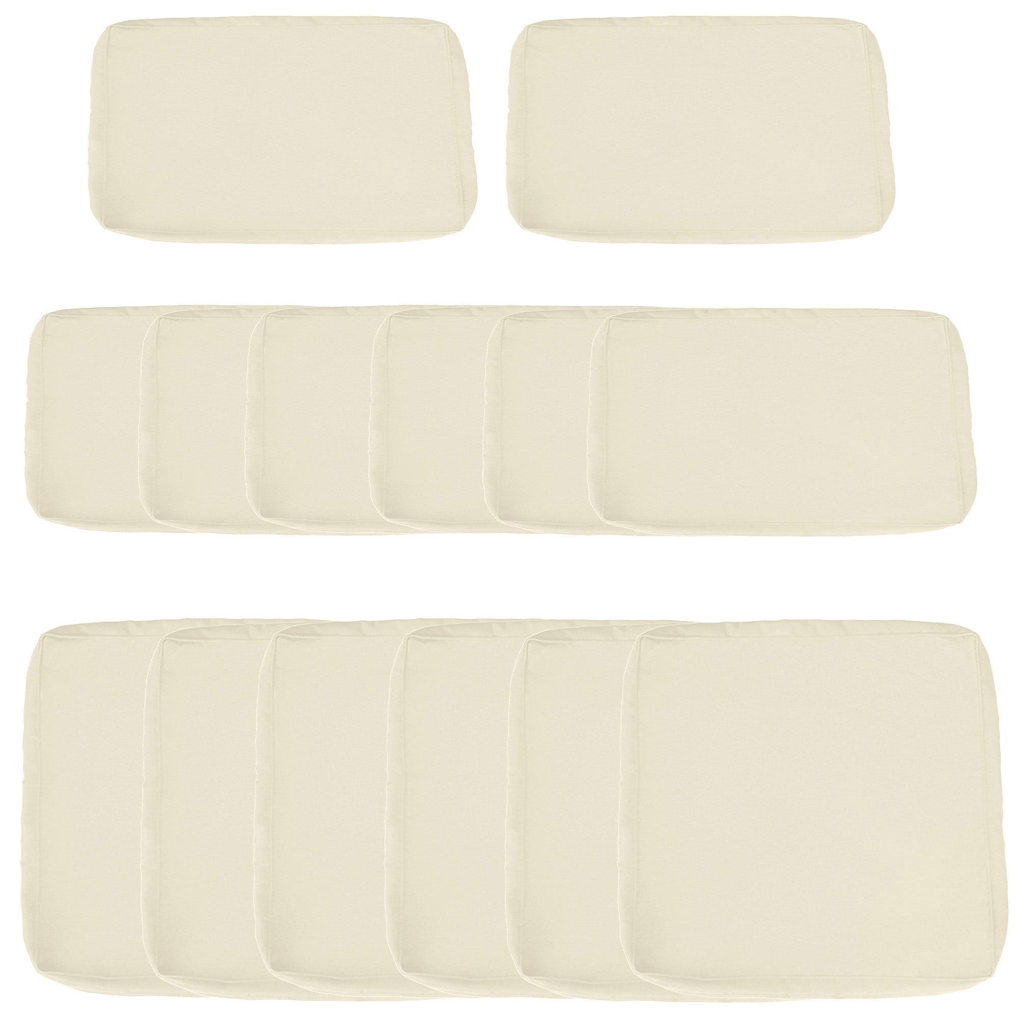 Outsunny Garden Rattan Sofa Cushion Polyester Cover Replacement Outdoor- No Cushion Included Beige - North Peak Garden Furniture