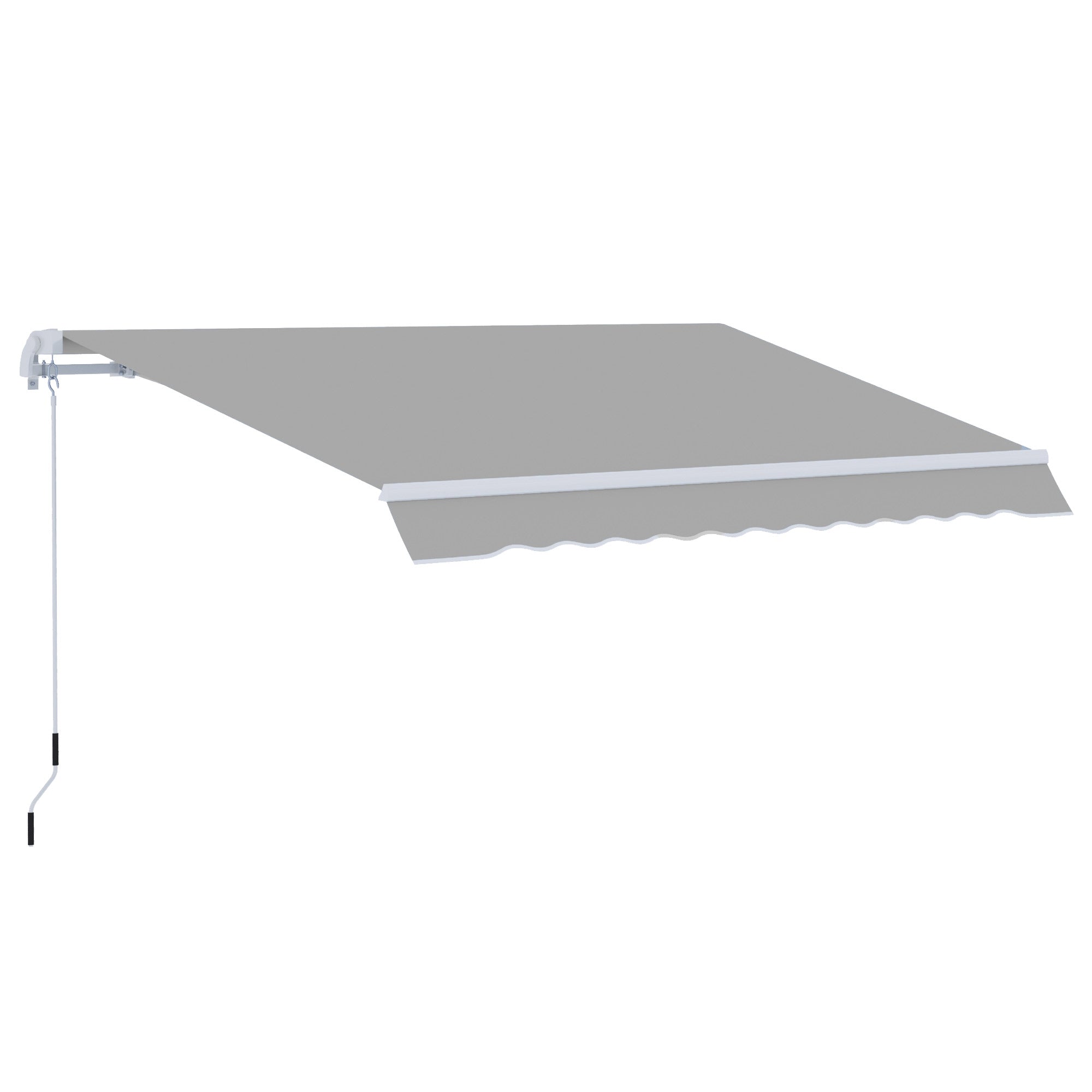 Outsunny Awning Canopy Manual Retractable Porch Sun Shade Shelter 3 x 2m Light Grey - North Peak Garden Furniture
