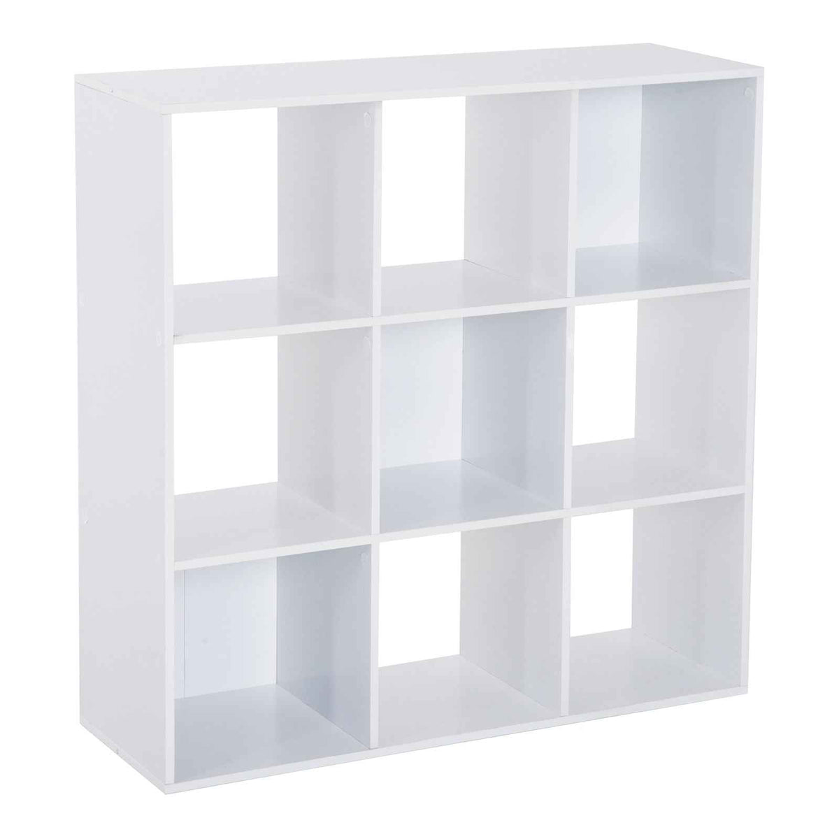 HOMCOM Wooden 9 Cube Storage Cabinet Unit 3 Tier Bookcase Shelves Organiser Rack Display - White