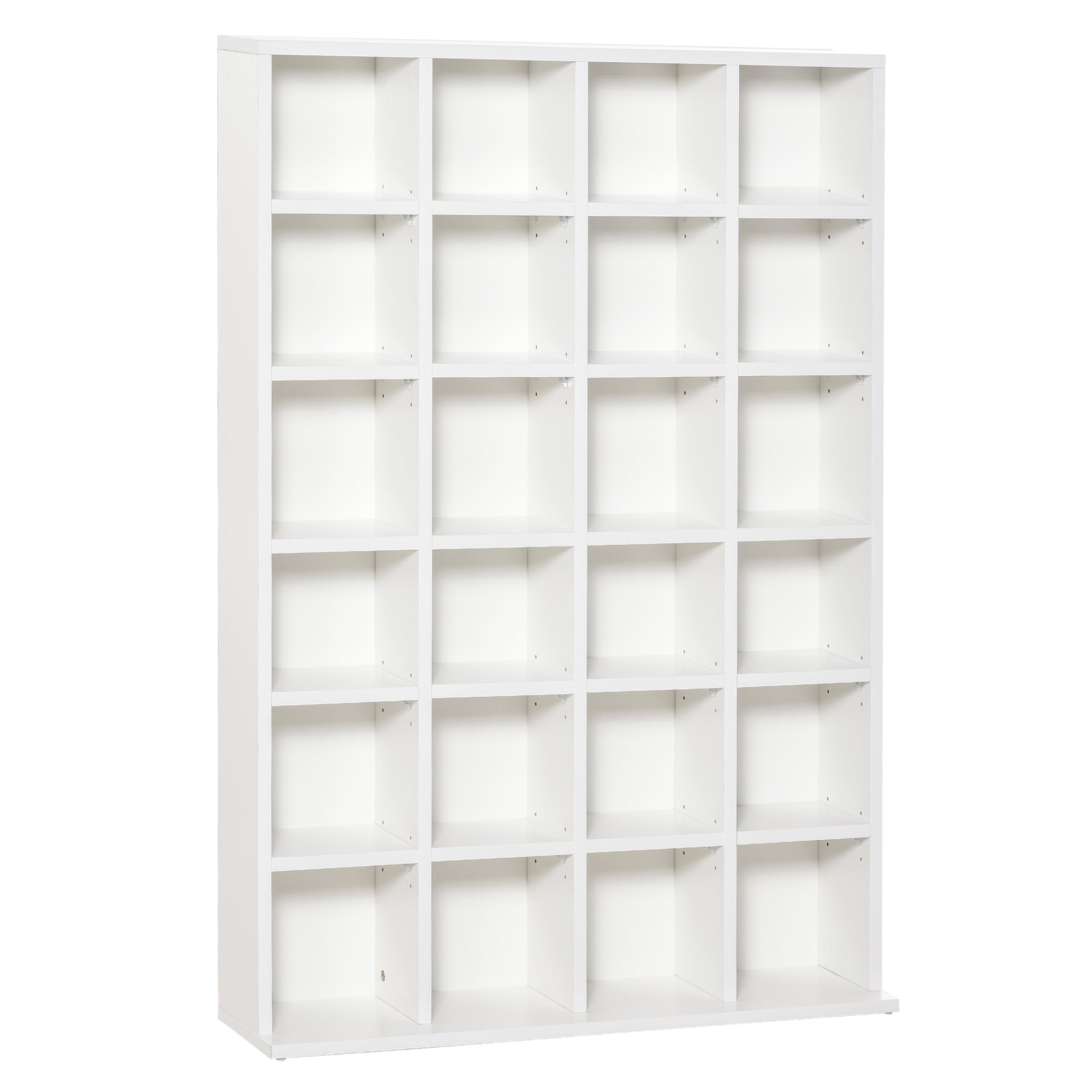 HOMCOM CD Storage Unit with Adjustable Shelves, 89 x 130.5 cm, White - North Peak Garden Furniture
