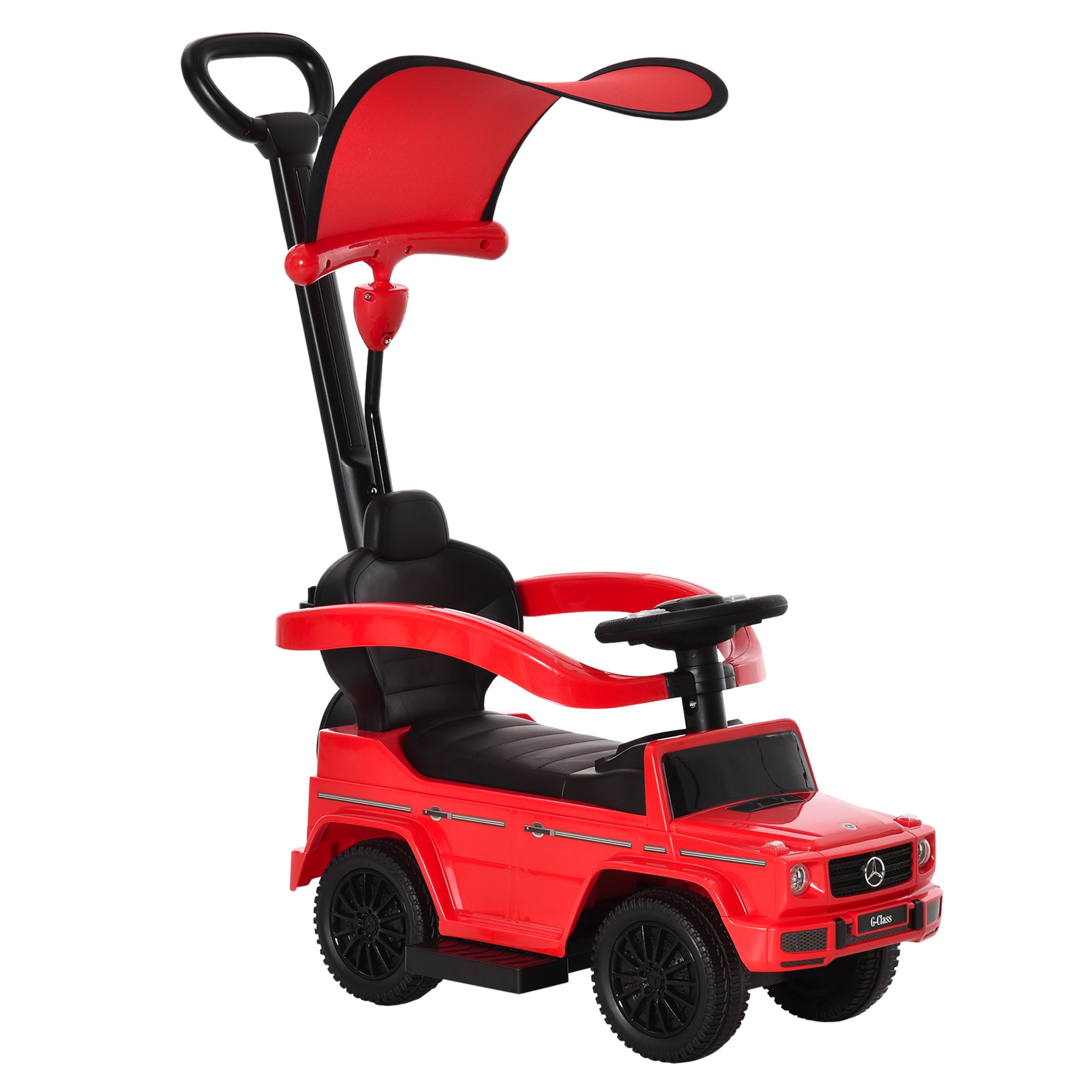 HOMCOM 3 in 1 Kids Children Ride on Push Car Toddler Sliding Car G350 Licensed Walker Foot to Floor Slider Push-Along with Horn Steering Wheel NO POWER Manual, Red - North Peak Garden Furniture