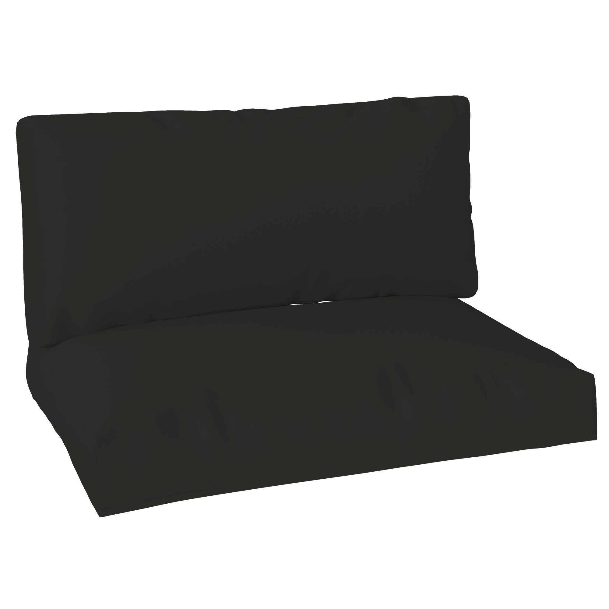 Outsunny 2 Seater Pallet Furniture Cushions Pallet Cushions, UPF20+ 220gsm Fabric, 20 cm Thick Outdoor Seat Pads, Black - North Peak Garden Furniture