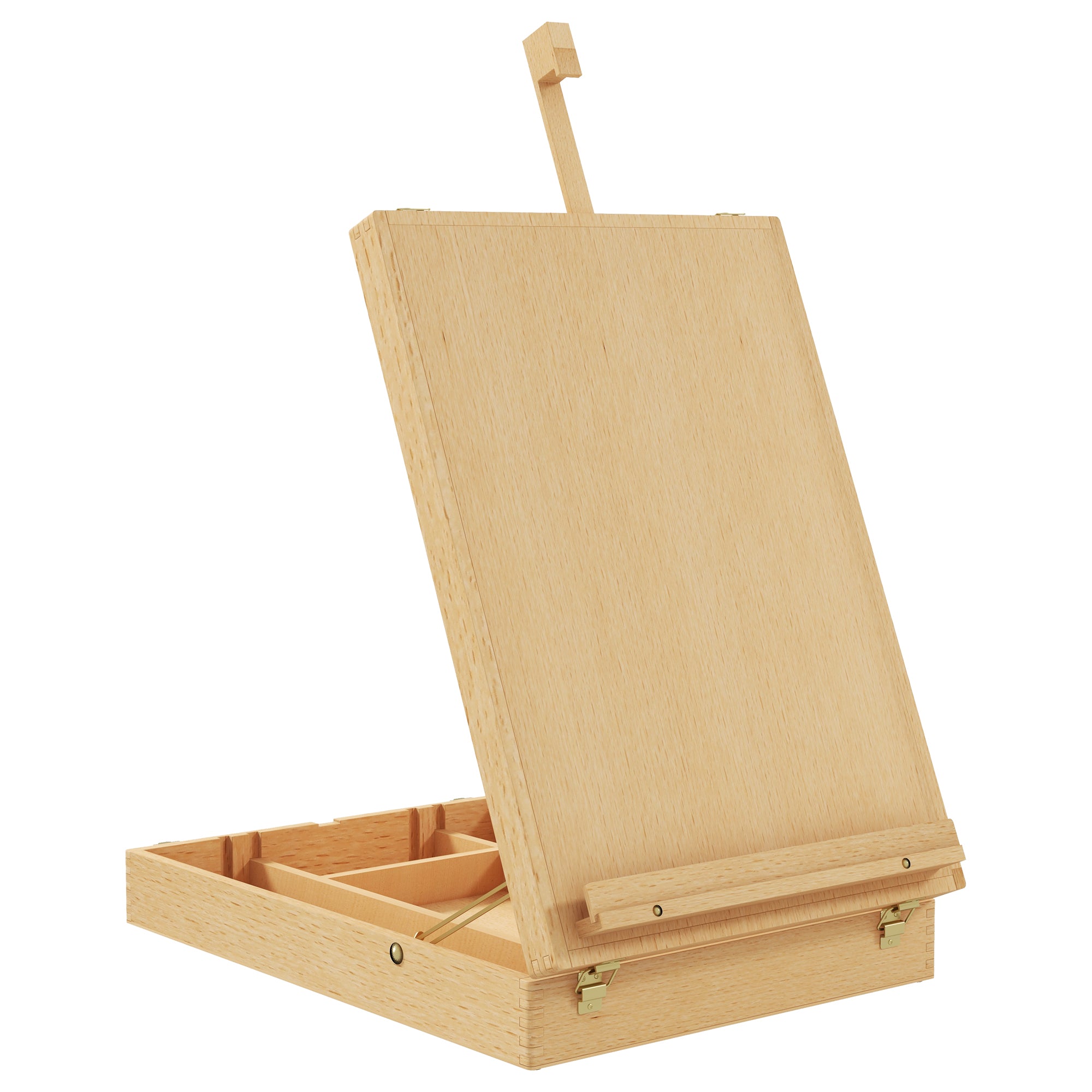 Vinsetto Wooden Table Easel Box Hold Canvas up to 61cm, Adjustable Beechwood Storage Table Box Easel, Portable Folding Artist Drawing & Sketching Board for Adults, Beginners, Artists Painting - North Peak Garden Furniture