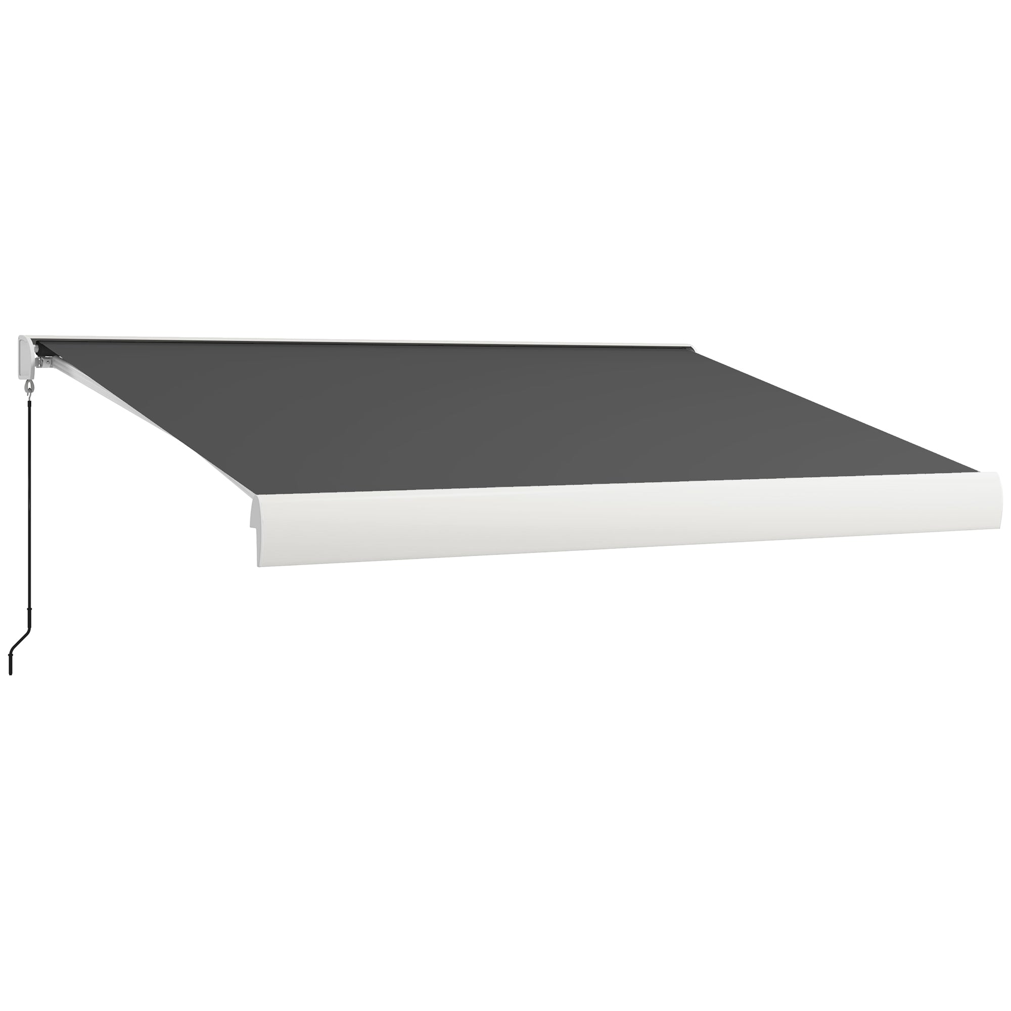 Outsunny 4 x 3(m) Electric Retractable Awning with Remote Controller, Aluminium Frame Sun Canopies for Patio Door Window - North Peak Garden Furniture