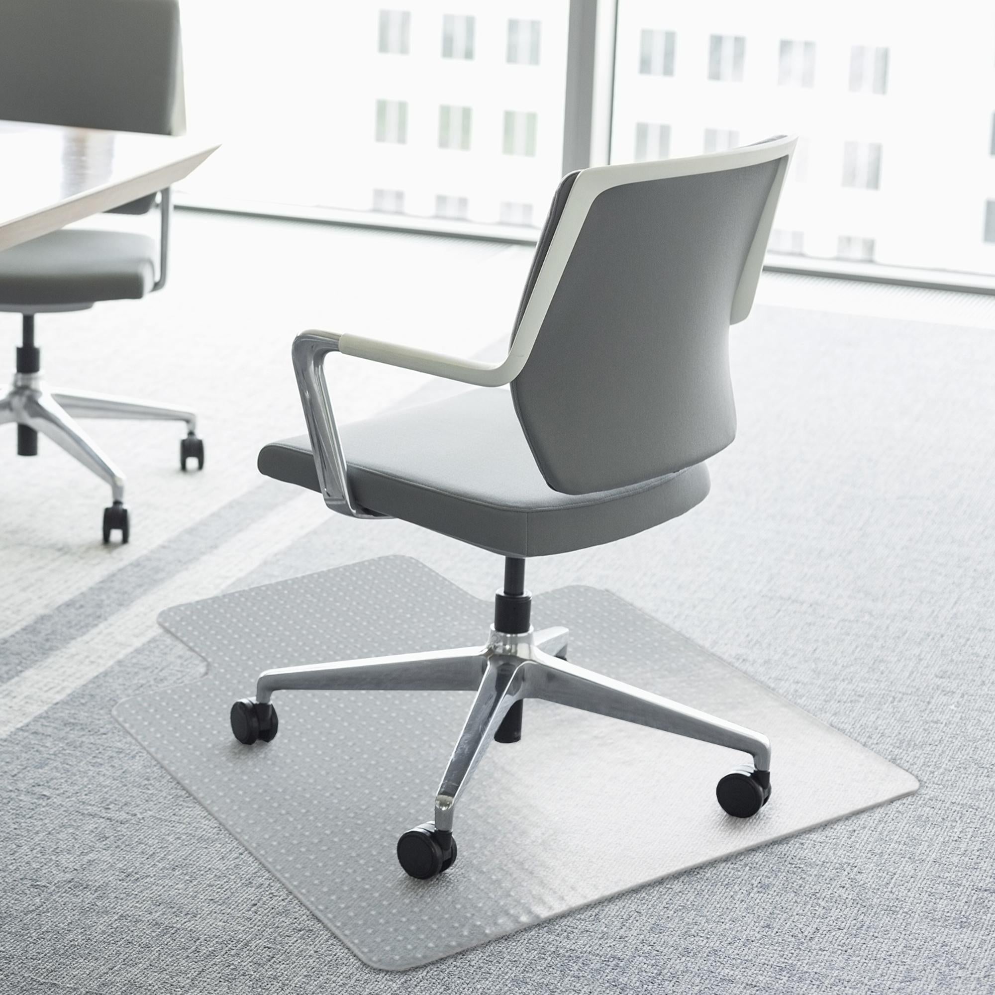 HOMCOM Office Carpet Protector Chair Mat Clear Spike Non Slip Studs Frosted Lipped - North Peak Garden Furniture