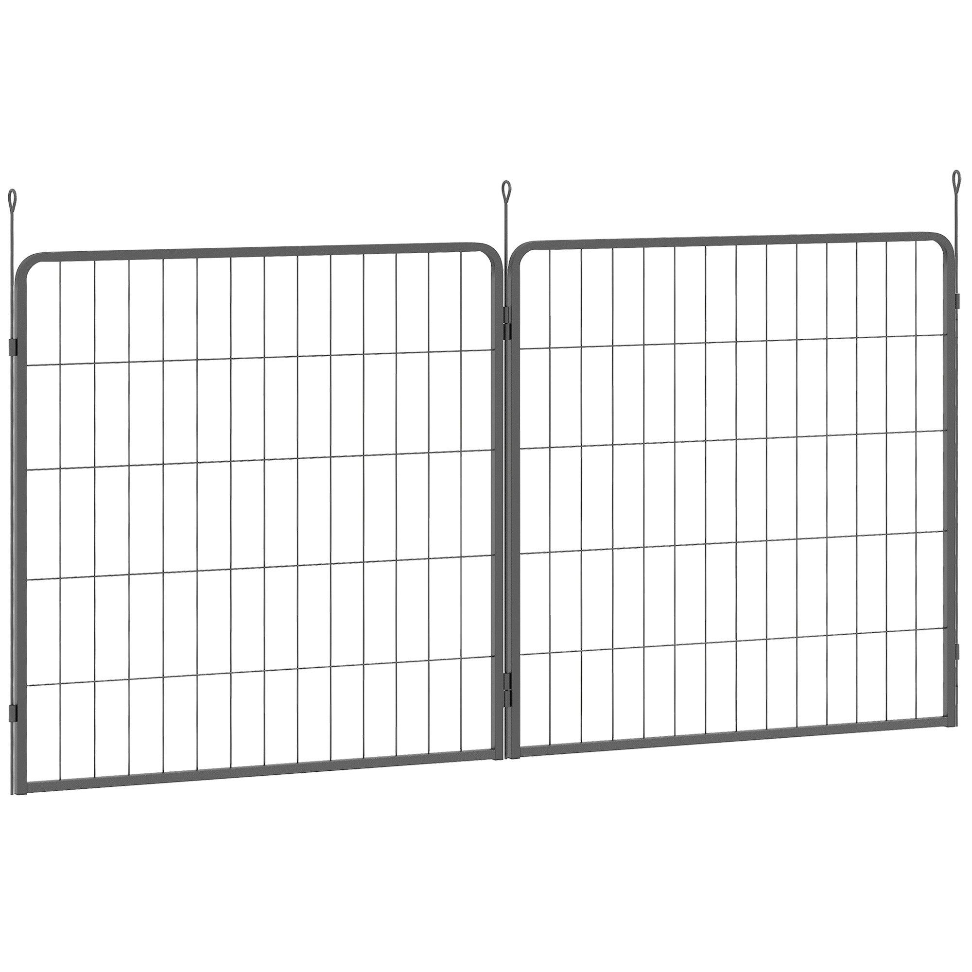 PawHut 2 Piece Dog Pen Expansion Pack for 80cm High Pet Playpen with 3 Stakes, for Small and Medium Dogs - North Peak Garden Furniture