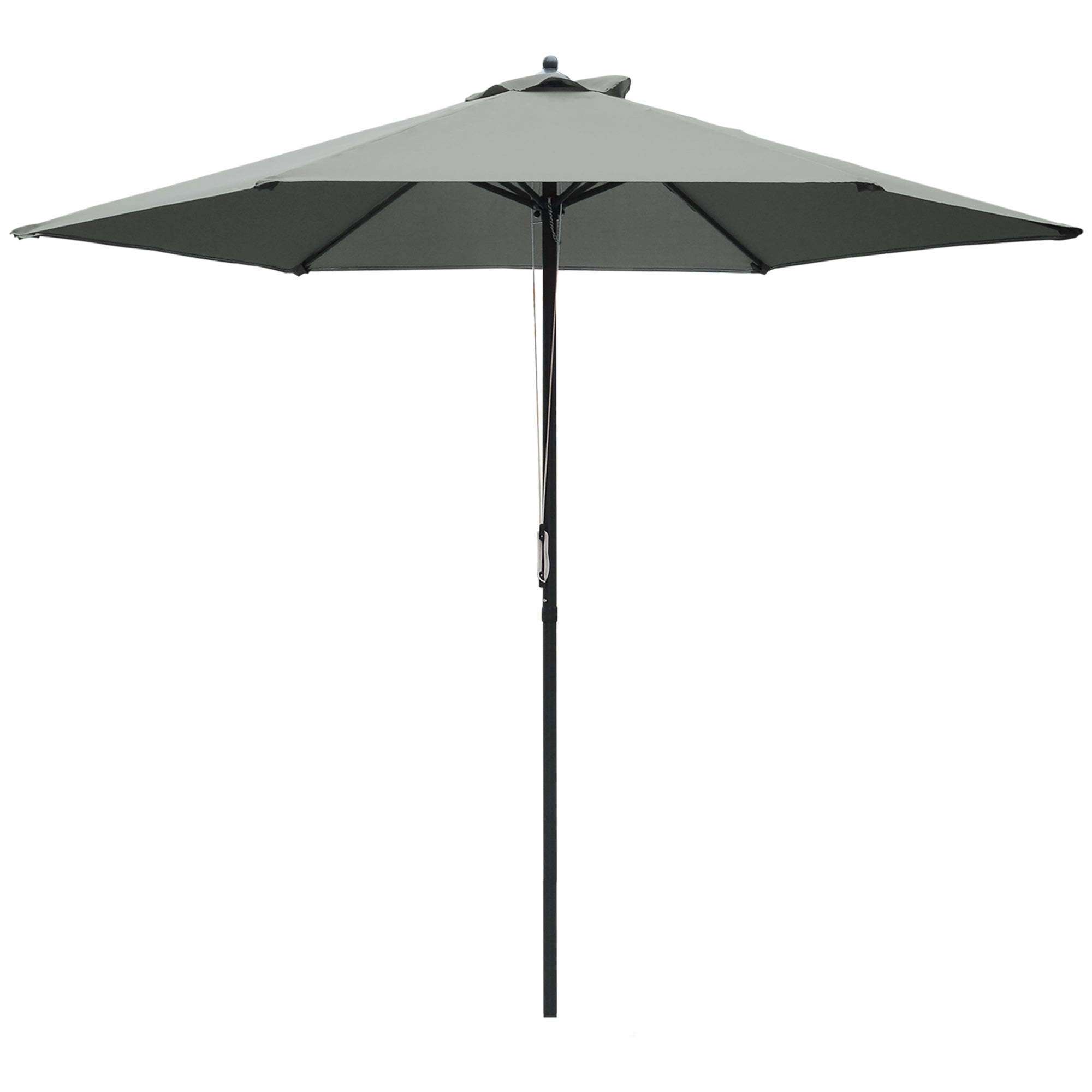 Outsunny 2.8m Garden Parasol Umbrella, Round Outdoor Market Table Umbrella Sun Shade Canopy, Dark Grey - North Peak Garden Furniture