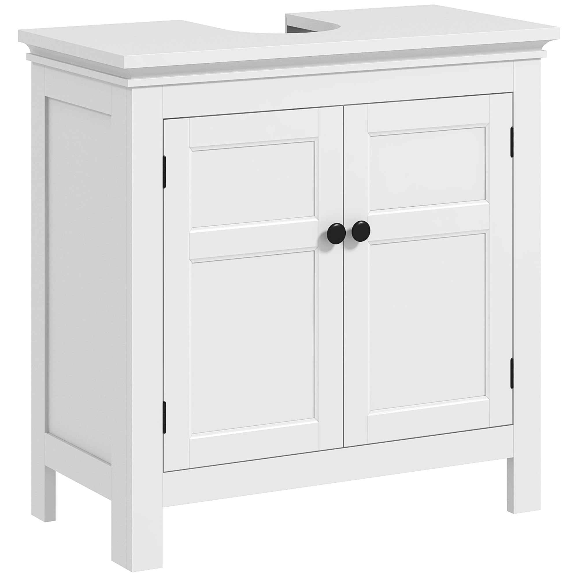 HOMCOM 15 x 20cm 'U' Cut Out Bathroom Storage Cabinet - White - North Peak Garden Furniture