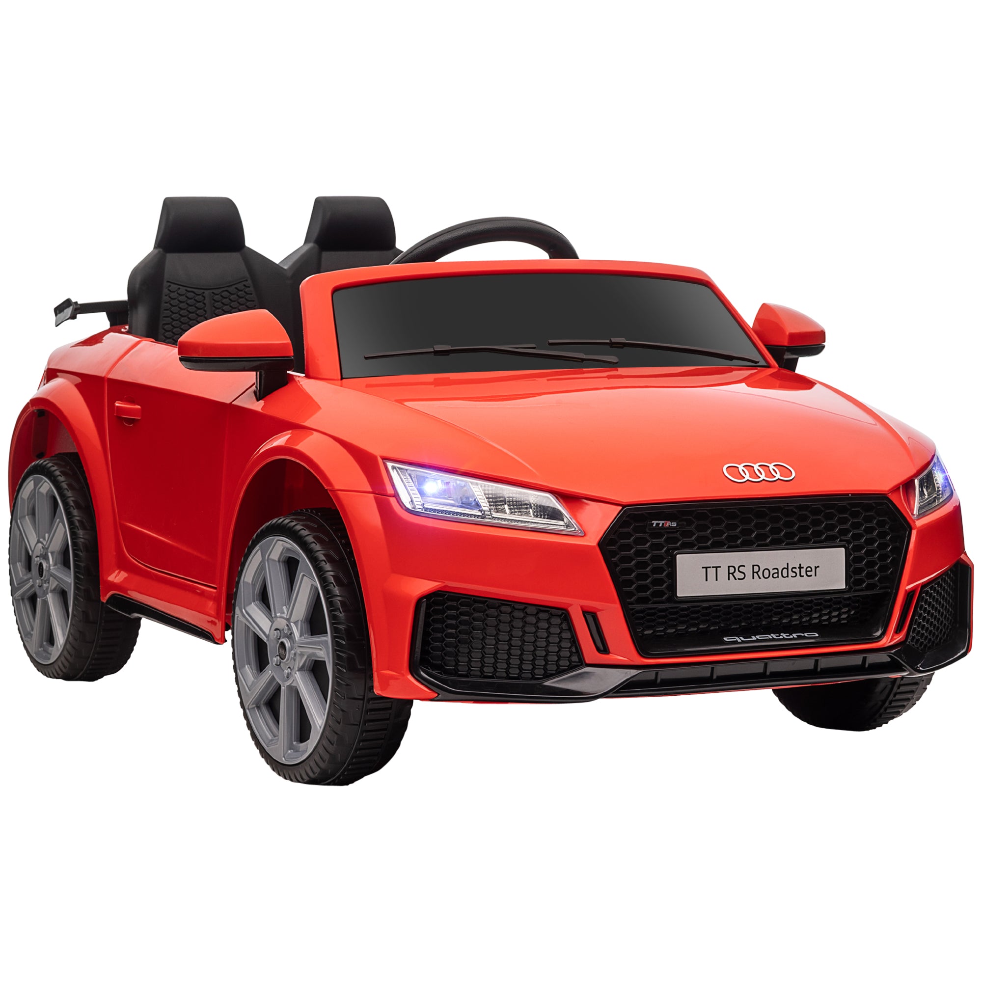 HOMCOM Kids Licensed Audi TT Ride-On Car 12V Battery w/ Remote Suspension Headlights and MP3 Player 3km/h Red - North Peak Garden Furniture